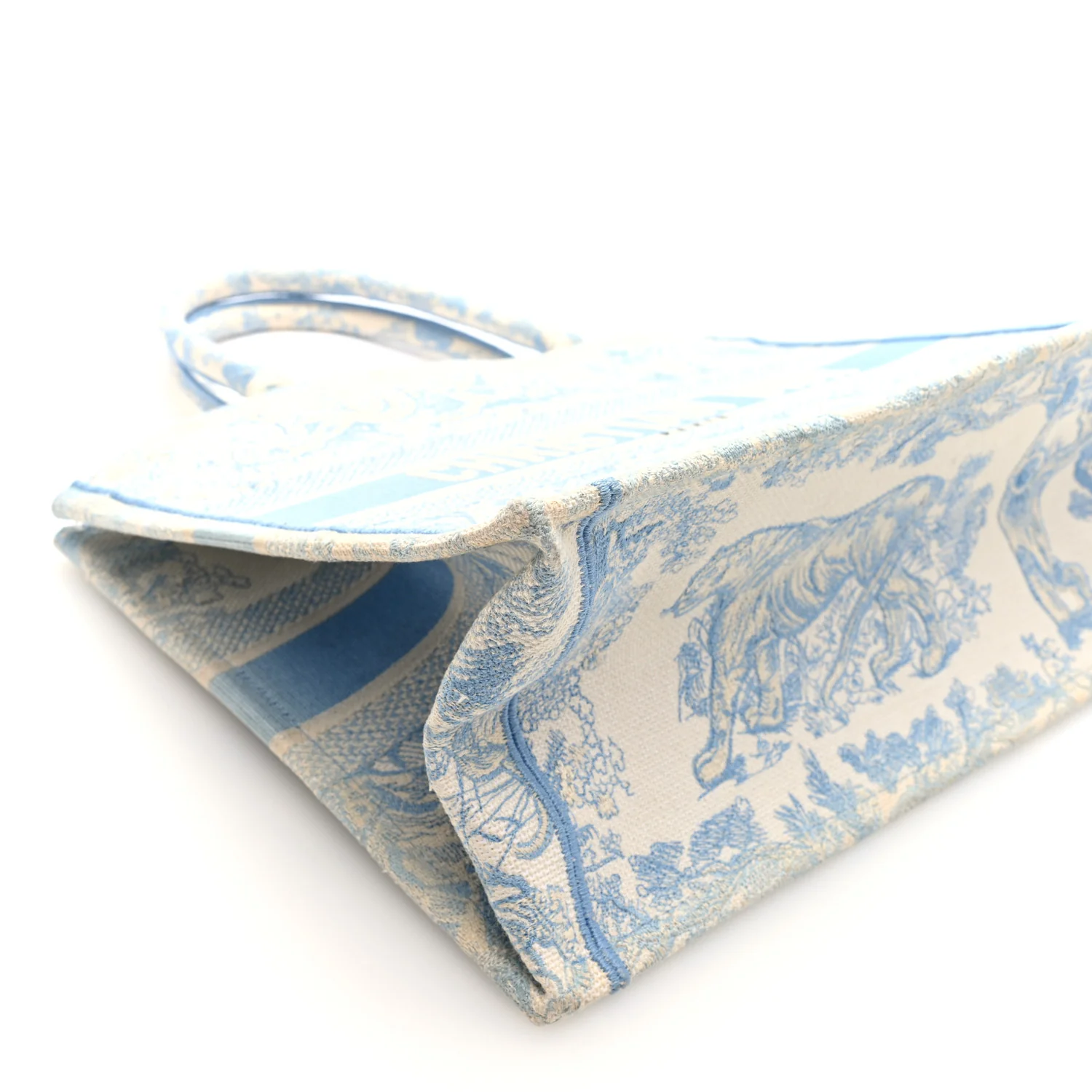 Canvas Embroidered Medium Dioriviera Toile De Jouy Book Tote Light Blue