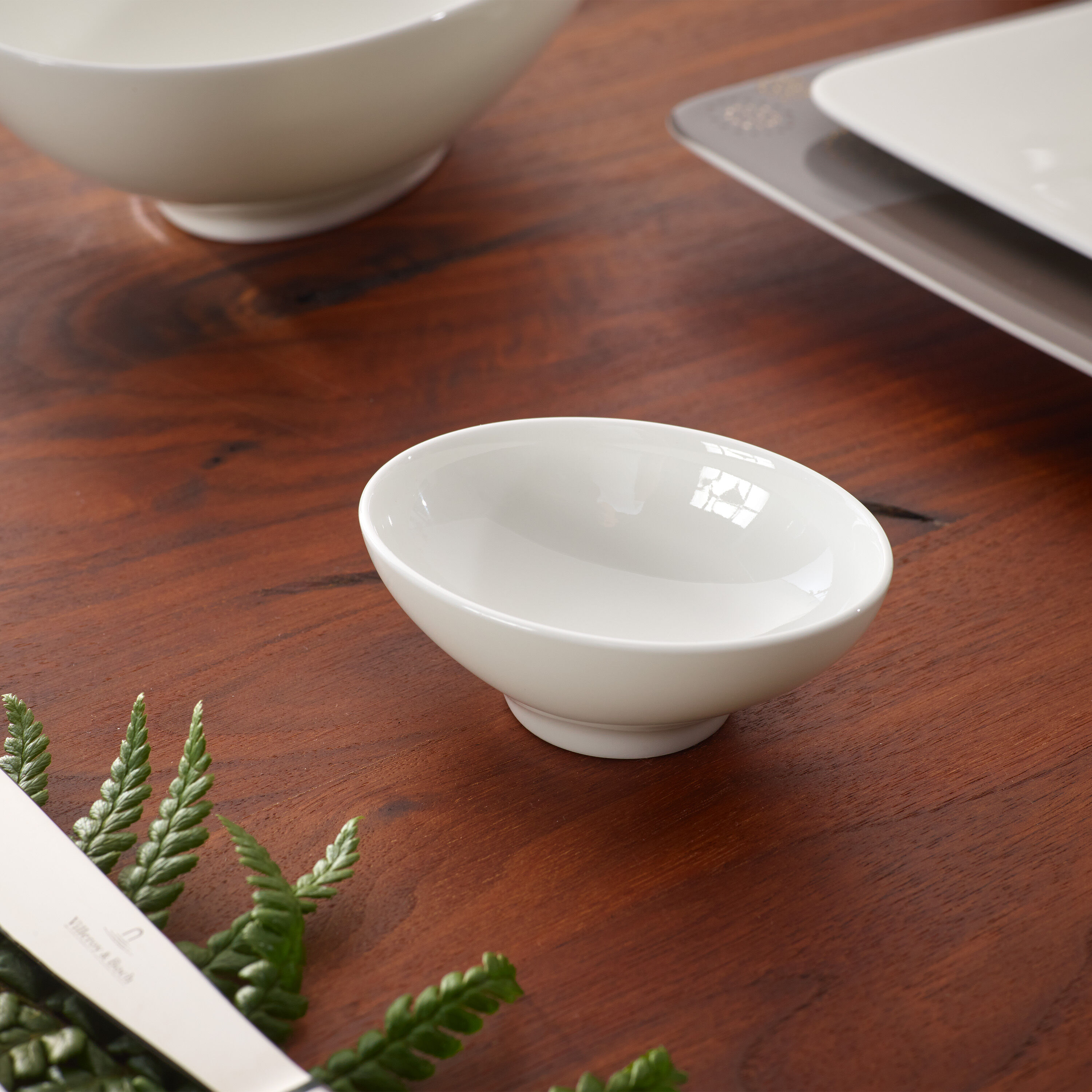 Modern Grace Dipping bowl - White, 0.6 oz, Premium Bone Porcelain