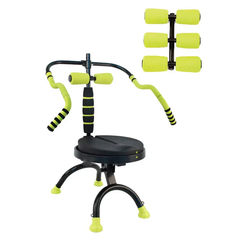 Système de fitness avec rouleau dorsal à 6 rouleaux offrant un entraînement abdominal et corporel complet avec aérobic pour brûler des calories et faire travailler les muscles simultanément.