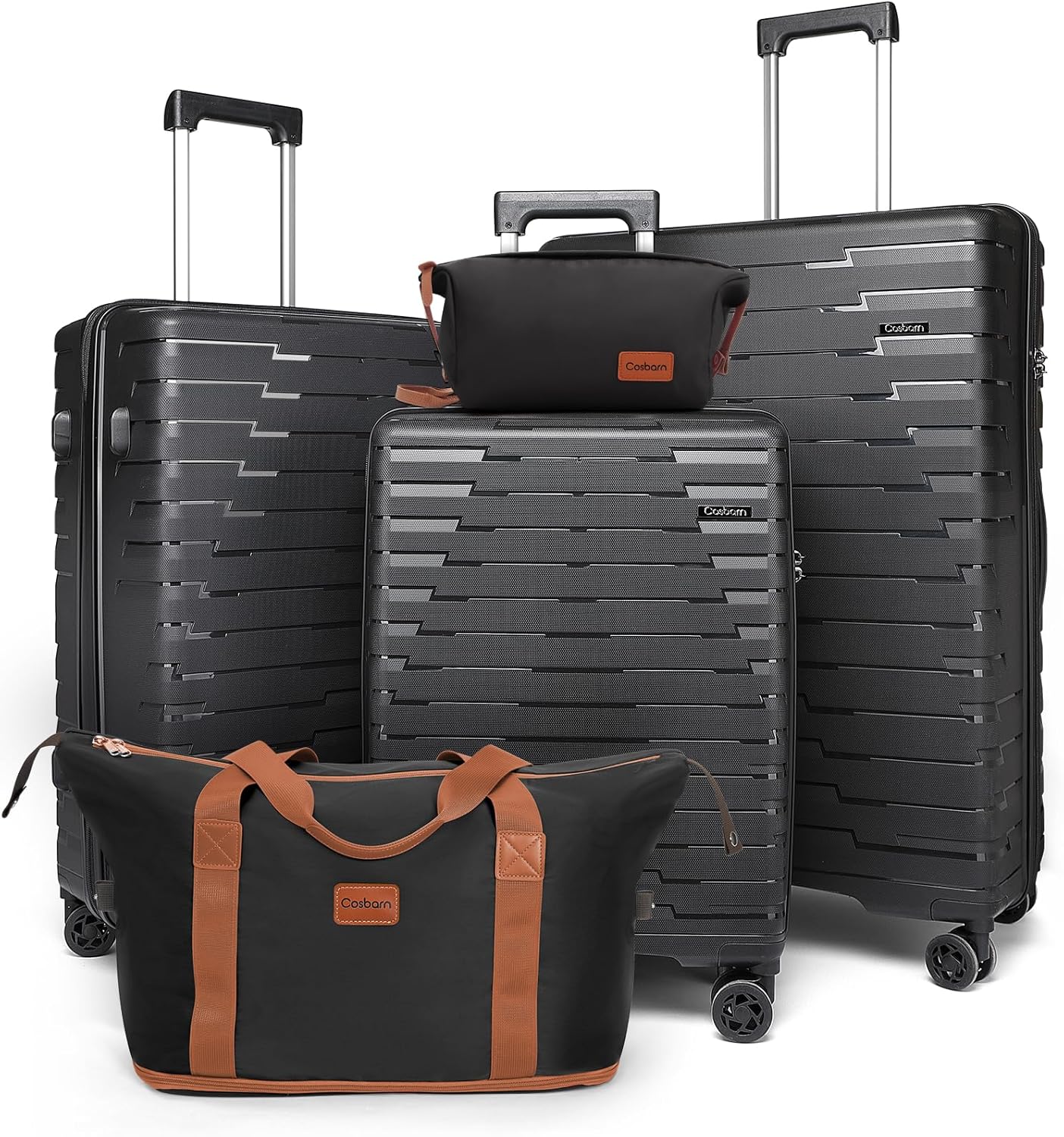 Ensemble de 5 valises à roulettes, valise rigide en ABS avec roulettes multidirectionnelles