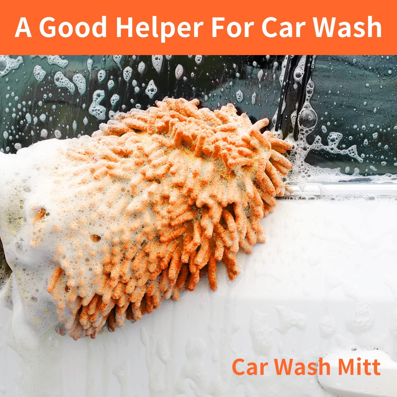 Garden Hose Nozzle, 8 Patterns High Pressure Hose Sprayer, Heavy Duty Dog Wash, Metal Water Hose Nozzle with Soap Dispenser, Car Wash Foam Gun with Car Wash Mitt