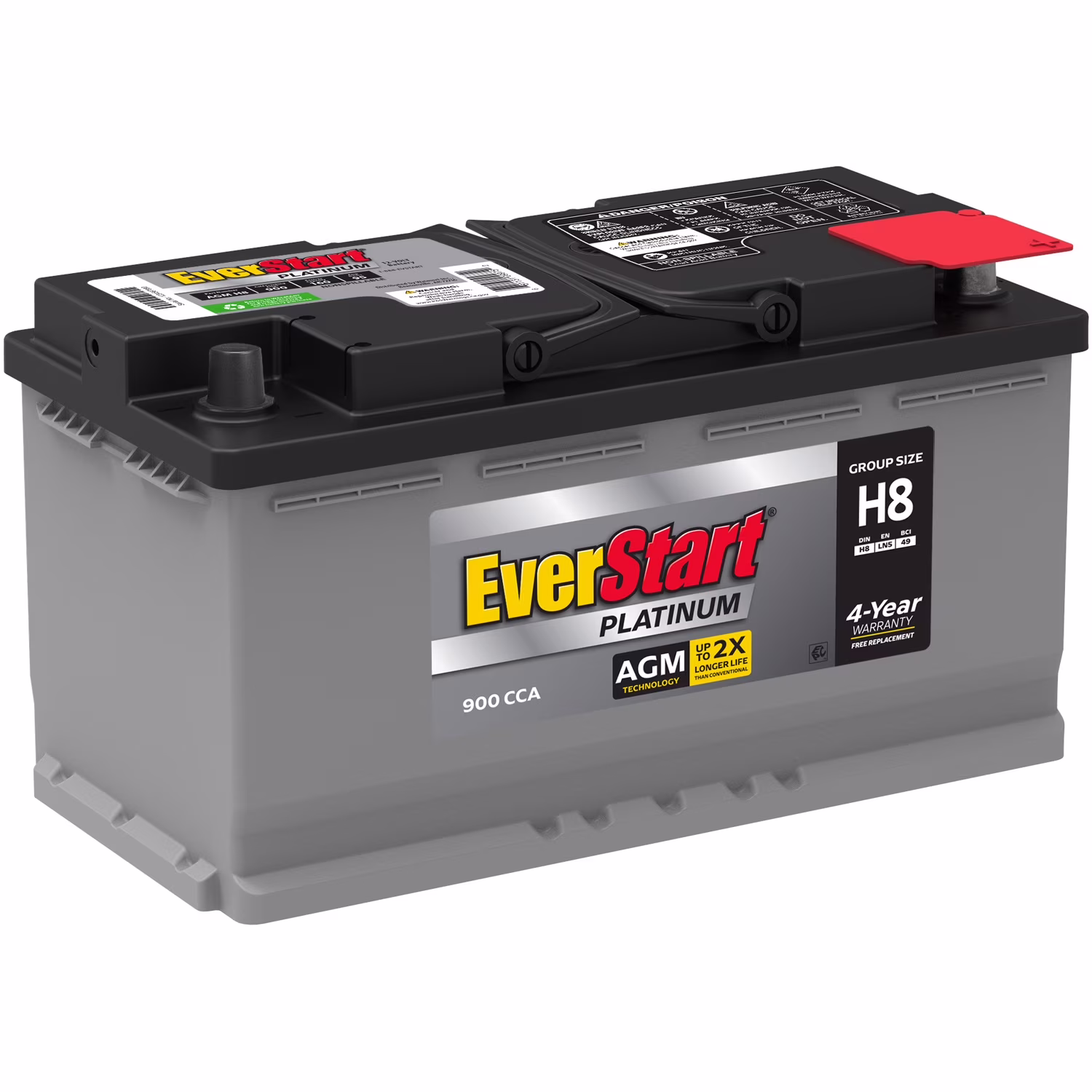 Platinum AGM Automotive Battery, Group Size H8 / LN5 / 49 12 Volt, 900 CCA
