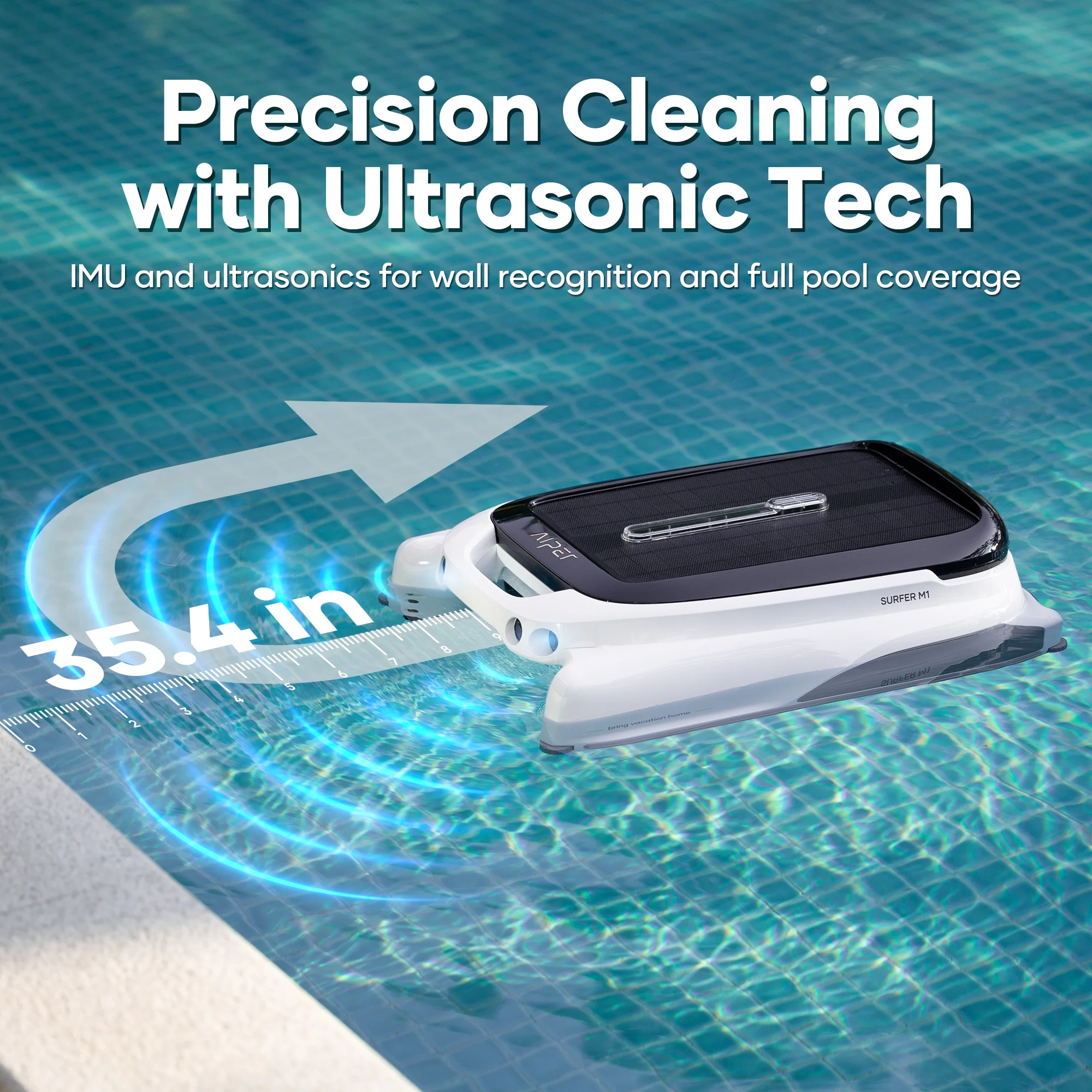Surfer M1 Automatic Pool Skimmer Robotic Surface Cleaner with App Control Solar Powered - Image 5