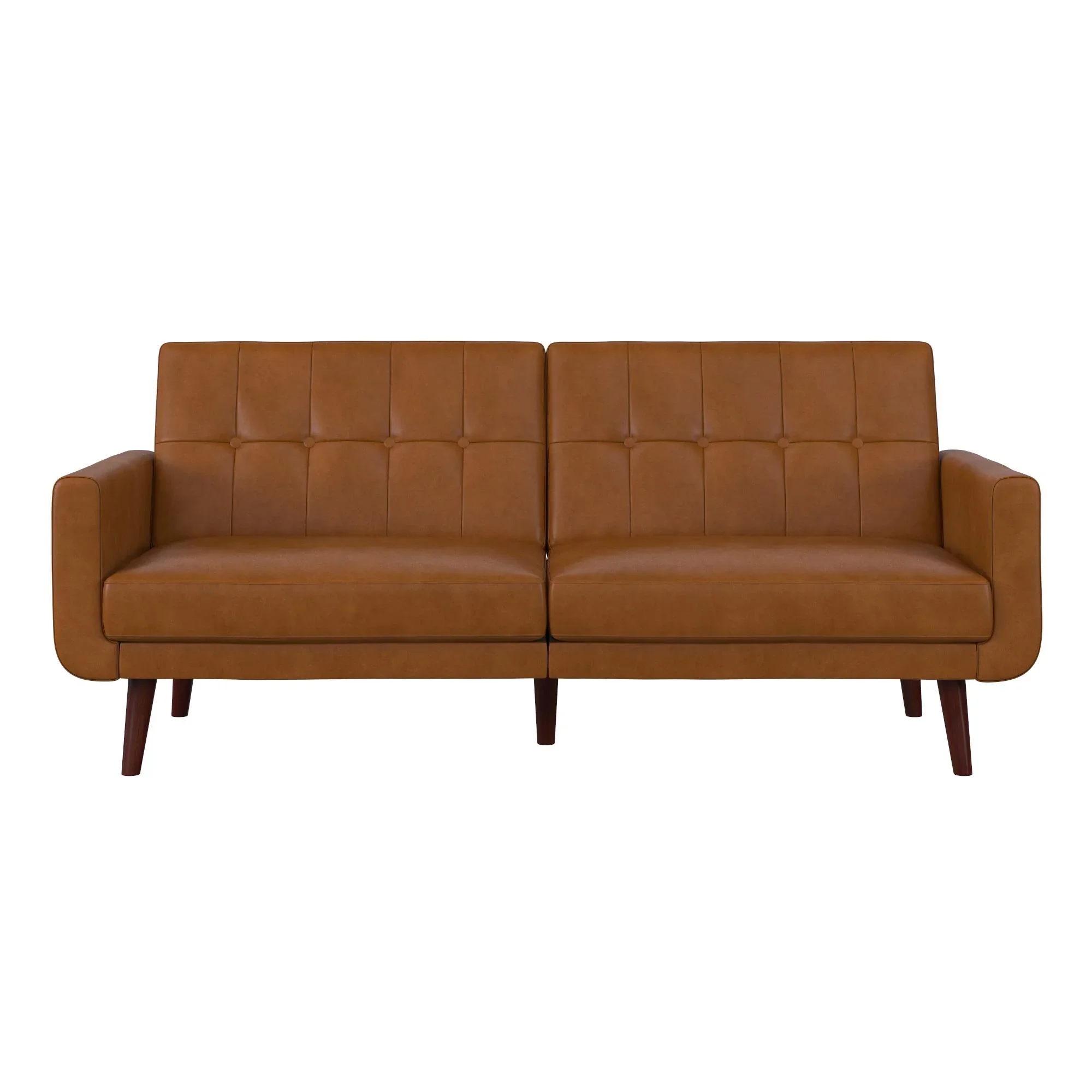 Better Homes & Gardens Nola Modern Futon, Camel Faux Leather