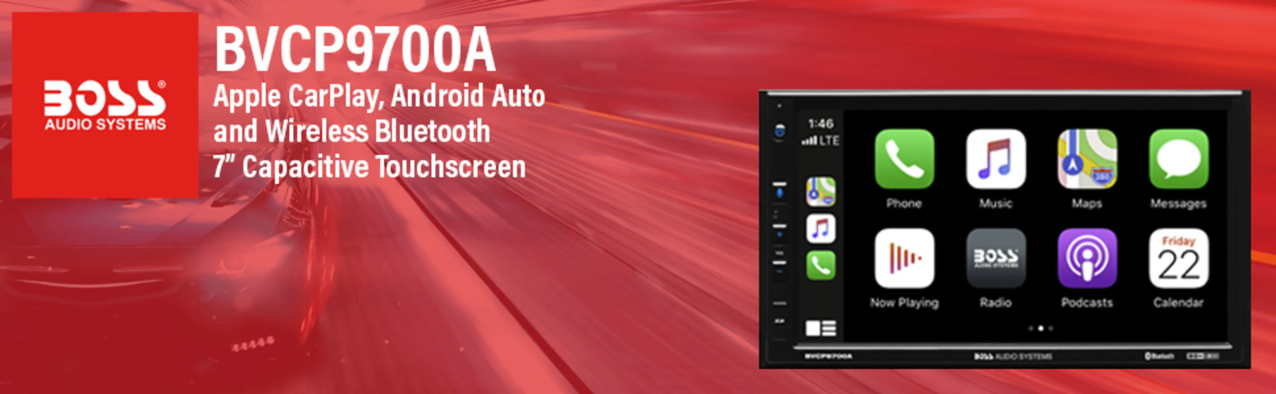 BOSS Audio Systems BVCP9700A 2 Din Apple CarPlay Android Auto Car Stereo System Image 2