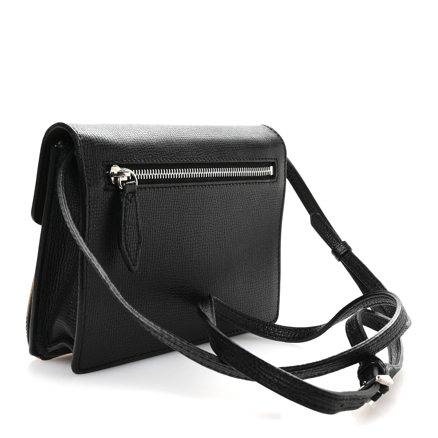 Derby Calfskin House Check Small Macken Crossbody Bag Black Archive Beige