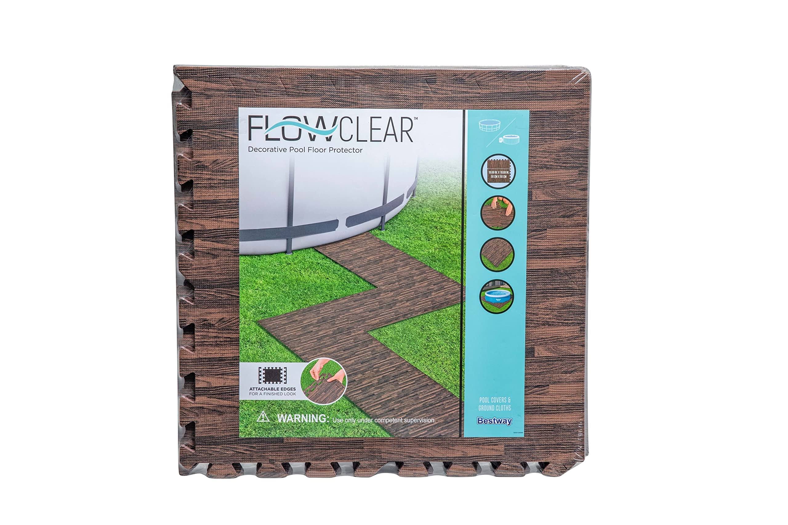 Flowclear 20 in. x 20 in. Square Decorative Pool Floor Protector for Above Ground Pools