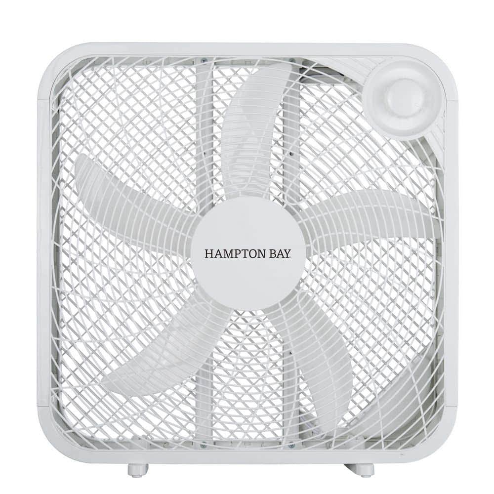 Hampton Bay 20 in. 3-Speed Indoor Box Fan in White
