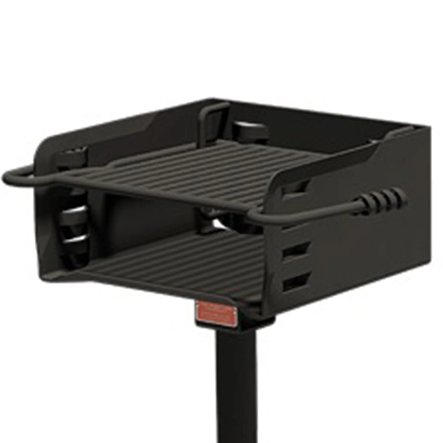 Barbecue extérieur en acier Pilot Rock Park Style, avec support pour charbon de bois et grille noire