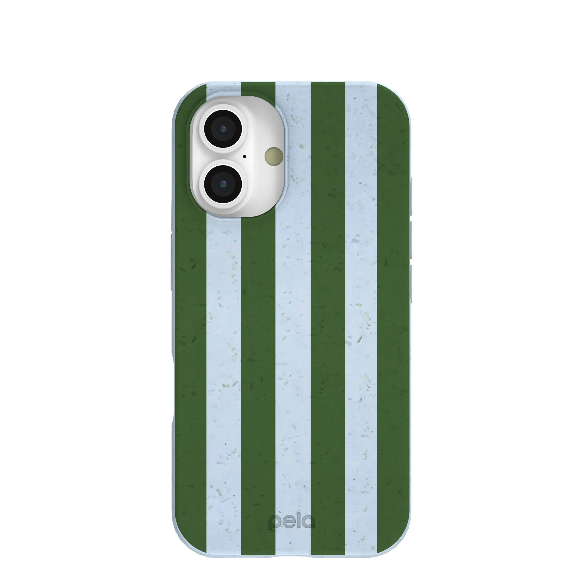 Powder Blue Big Evergreen Stripes iPhone 16 Case