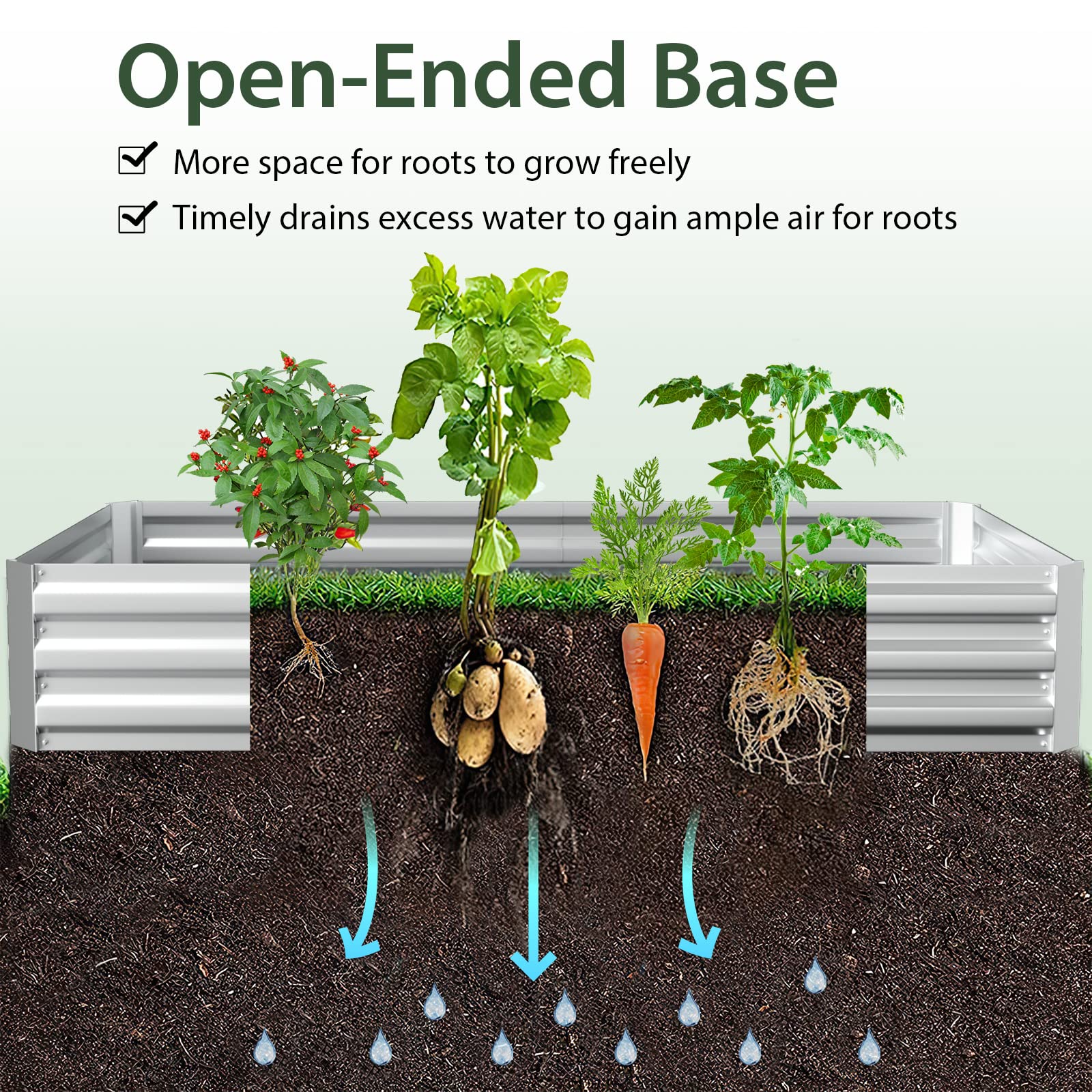 Eletriclife 71"x 35.5"x 36" Planter Raised Bed for Growing Flower Herb Vegetable Fruit