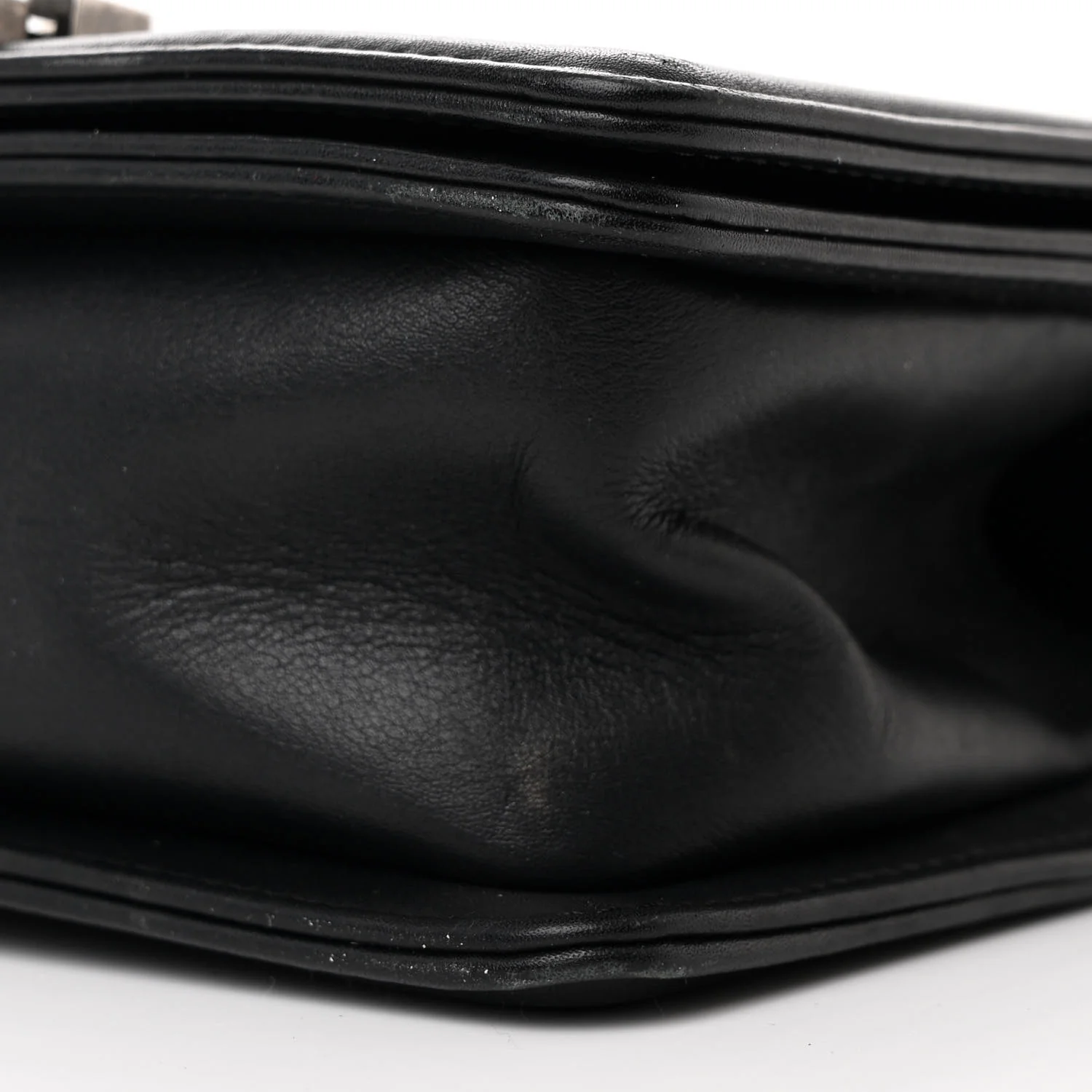 Calfskin Woven Small Boy Flap Black White
