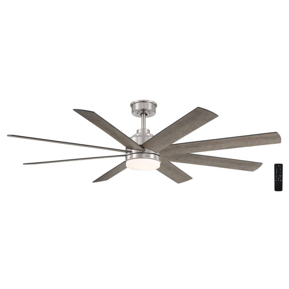 Home Decorators Collection YG908A-BN Celene 62 in. Integrated LED Indoor/Outdoor Brushed Nickel Ceiling Fan with Light and Remote Control with CCT