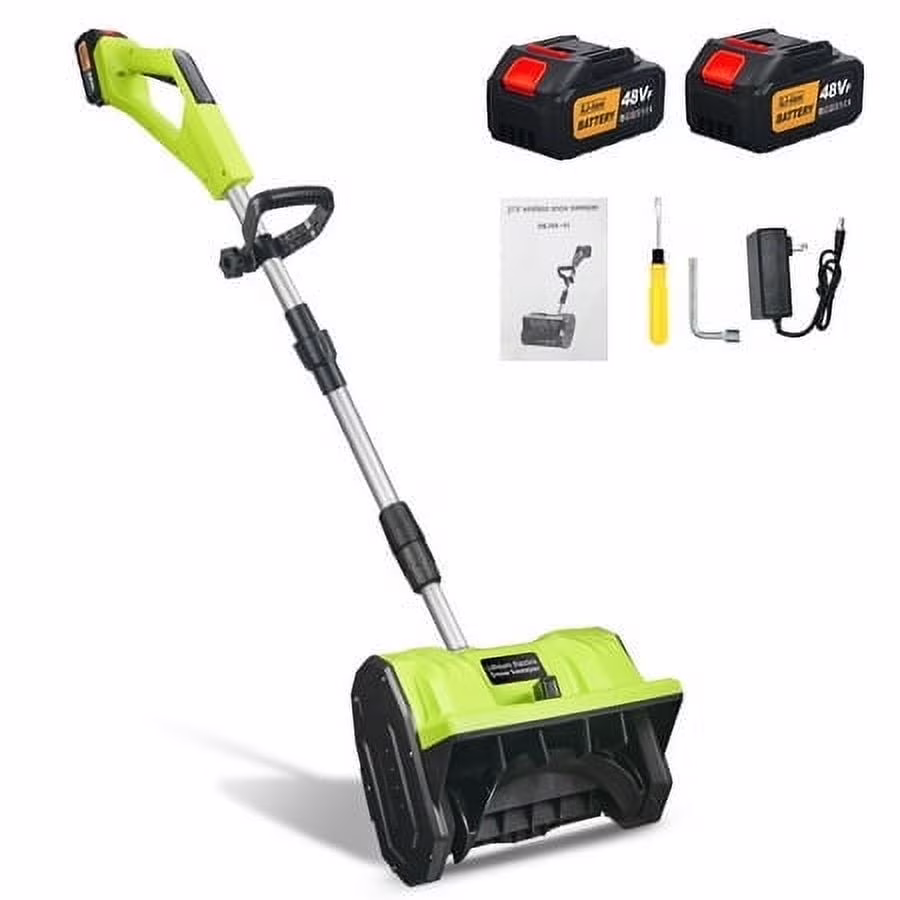 Electric Snow Blower, 12" Cordless Snow Thrower Battery Powered Adjustable Handle 20V Snow Shovel