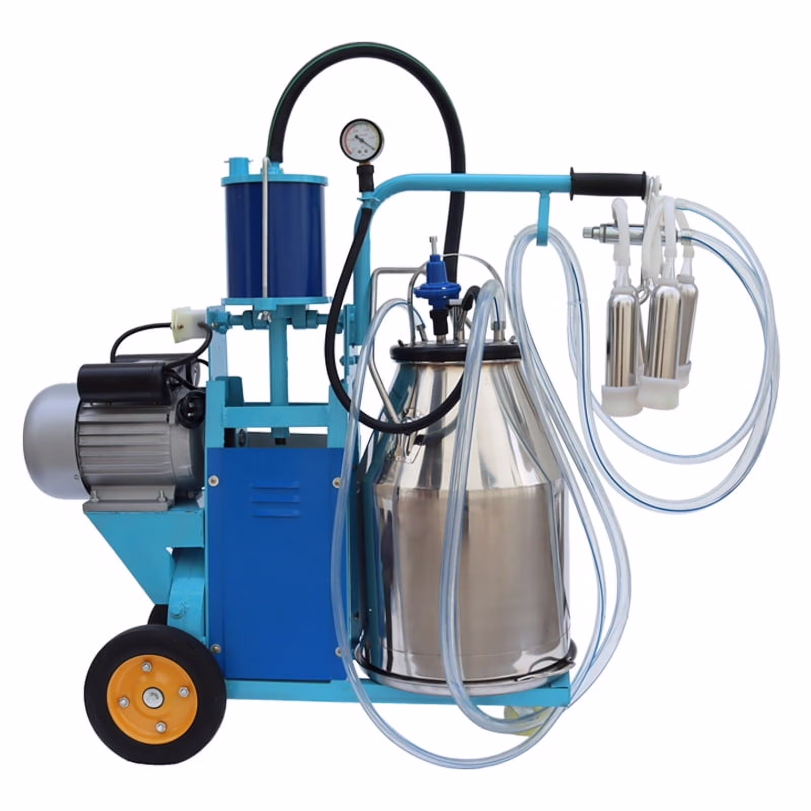 Cow and Goat Electric Milker Piston Milking Machine with 25kg 304 Stainless Steel Bucket for Cows and Sheep