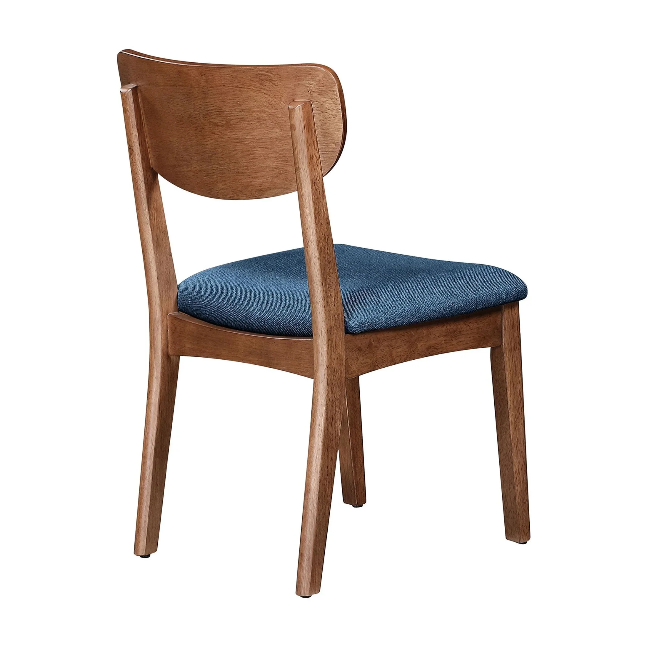 Better Homes & Gardens Greyson Mid-Century Dining Chairs, Black Faux Leather, Acorn Finish, Set of 2