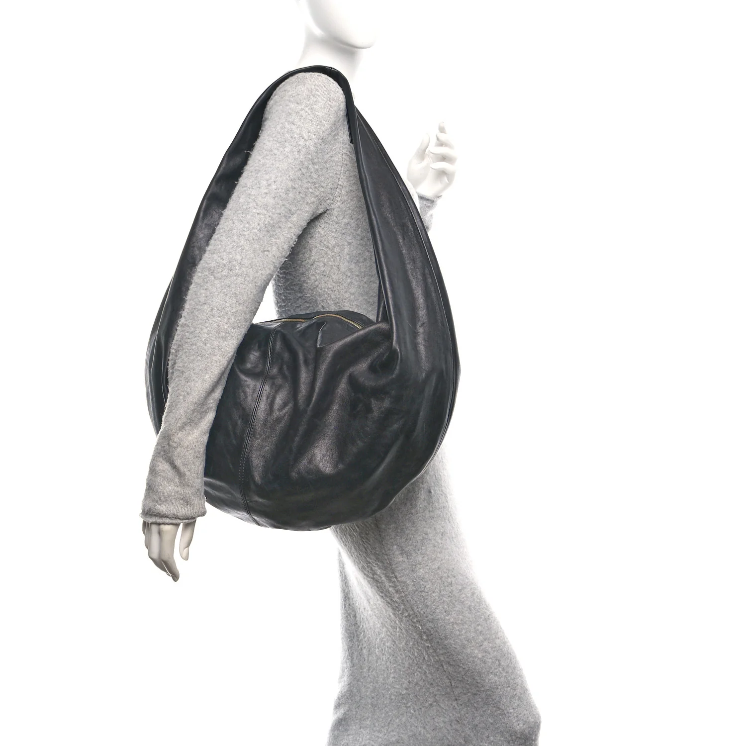Vintage Calfskin Extra Large Olivia Hobo Black