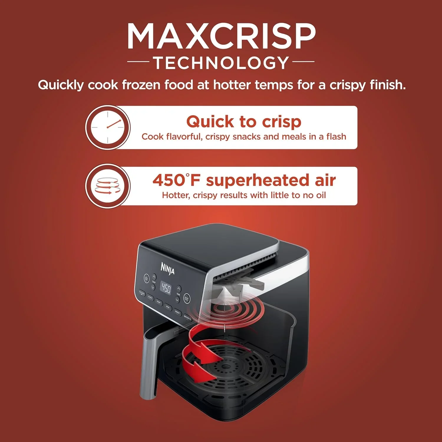 Friteuse à air Ninja Air Fryer Pro 5 pintes 4 en 1 qui permet de frire, cuire, réchauffer et déshydrater