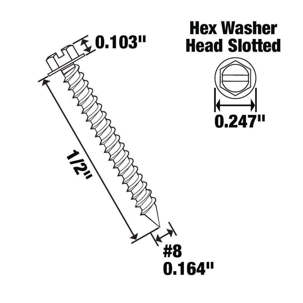 Galvanized #8 x 1/2 in. Hex Head Self-Drilling Screws, Harvest Brown (100-Pack Bag) - GSC812BHHV