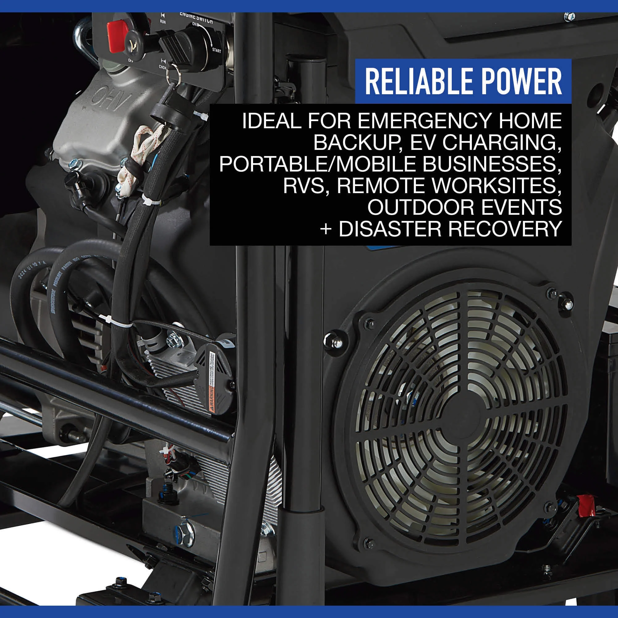 Portable Generator, 27,000 Surge Watts, 18,000 Rated Watts, 120/240V, Dual Fuel, Electric Start, CO Shutdown - Image 4