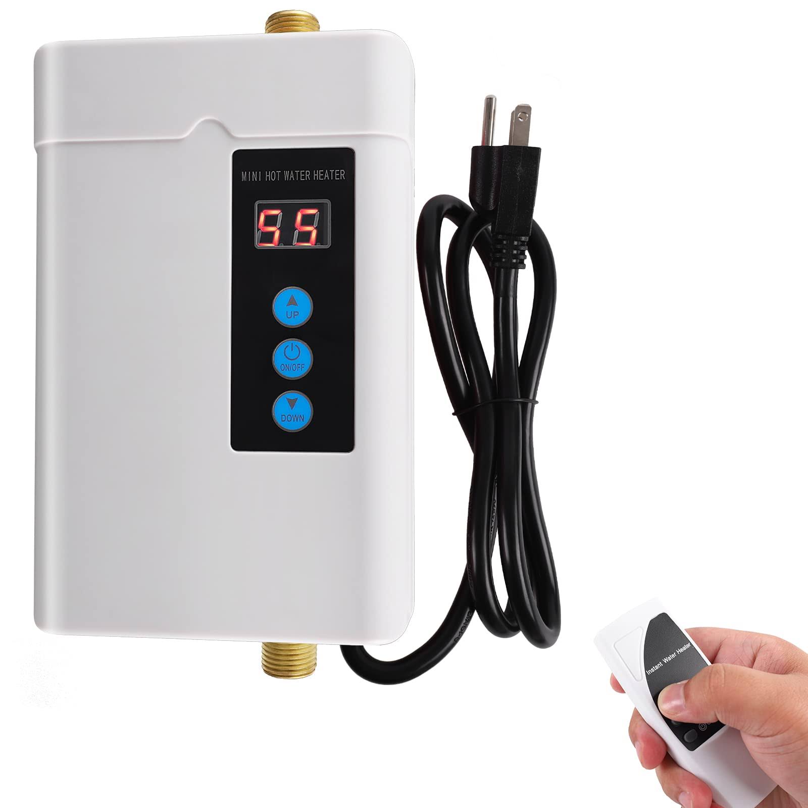 Instantaneous Tankless Water Heater, Small Mini 110V with Remote Control operation,Constant Temperature Heating for Kitchen and Bathroom, LCD Touch