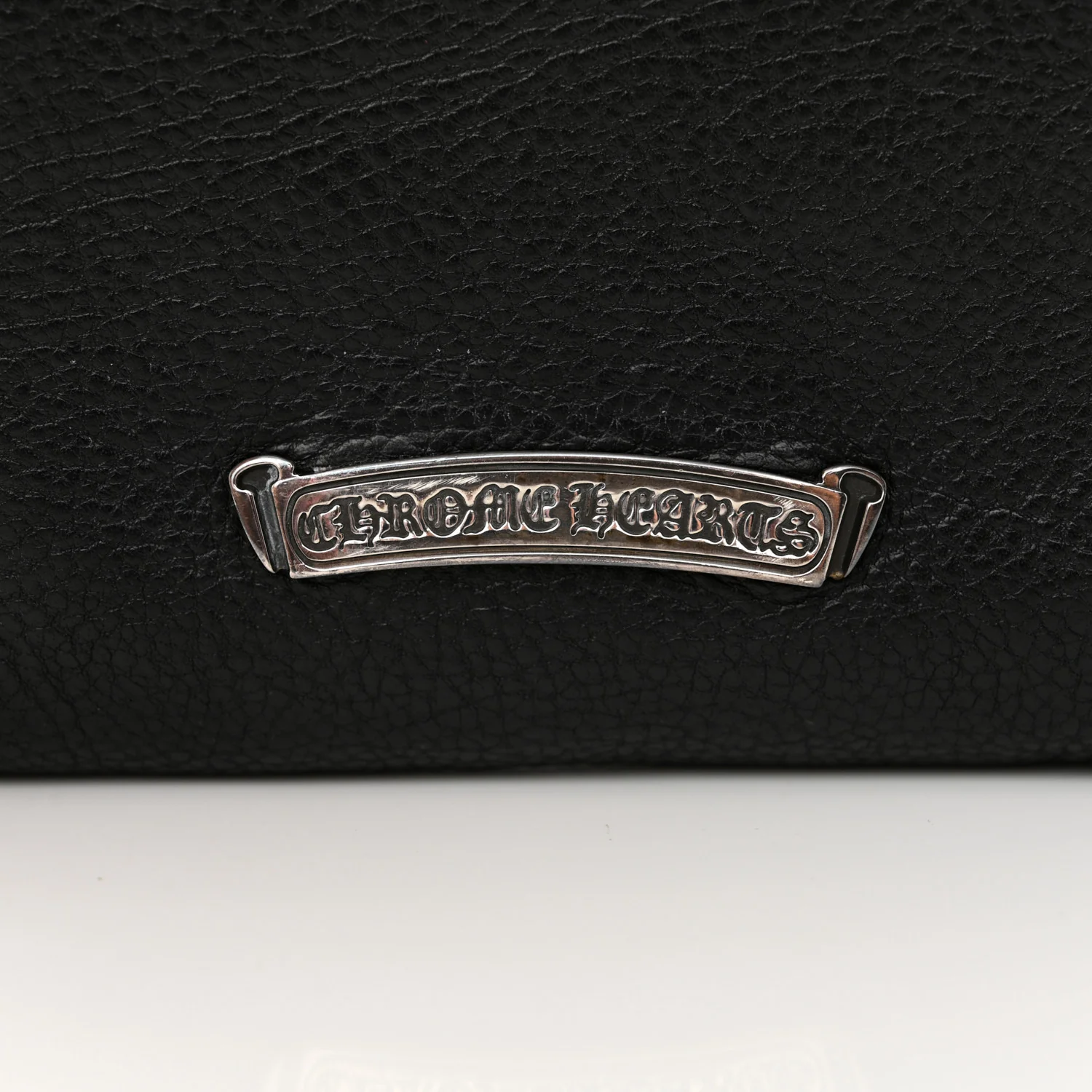 Grained Calfskin Fleur De Lis Square Pocket Crossbody Black