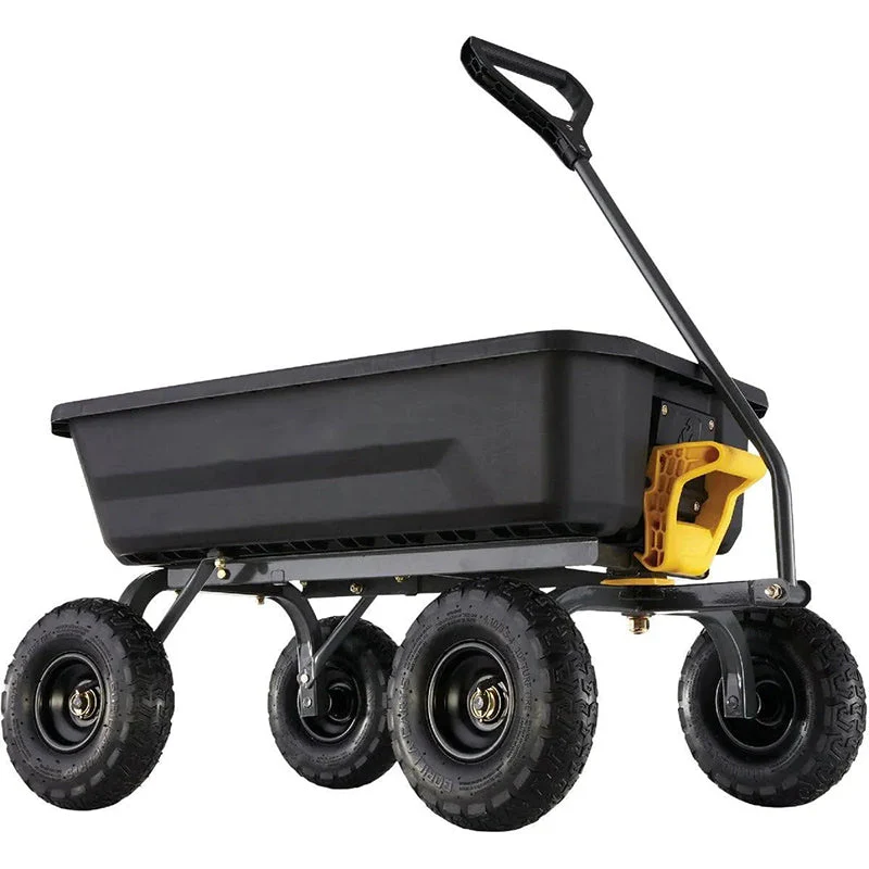 4GCG-NF 4 Cu. ft. Poly Garden Dump Cart with No-Flat Tires. Black ( Exclusive)