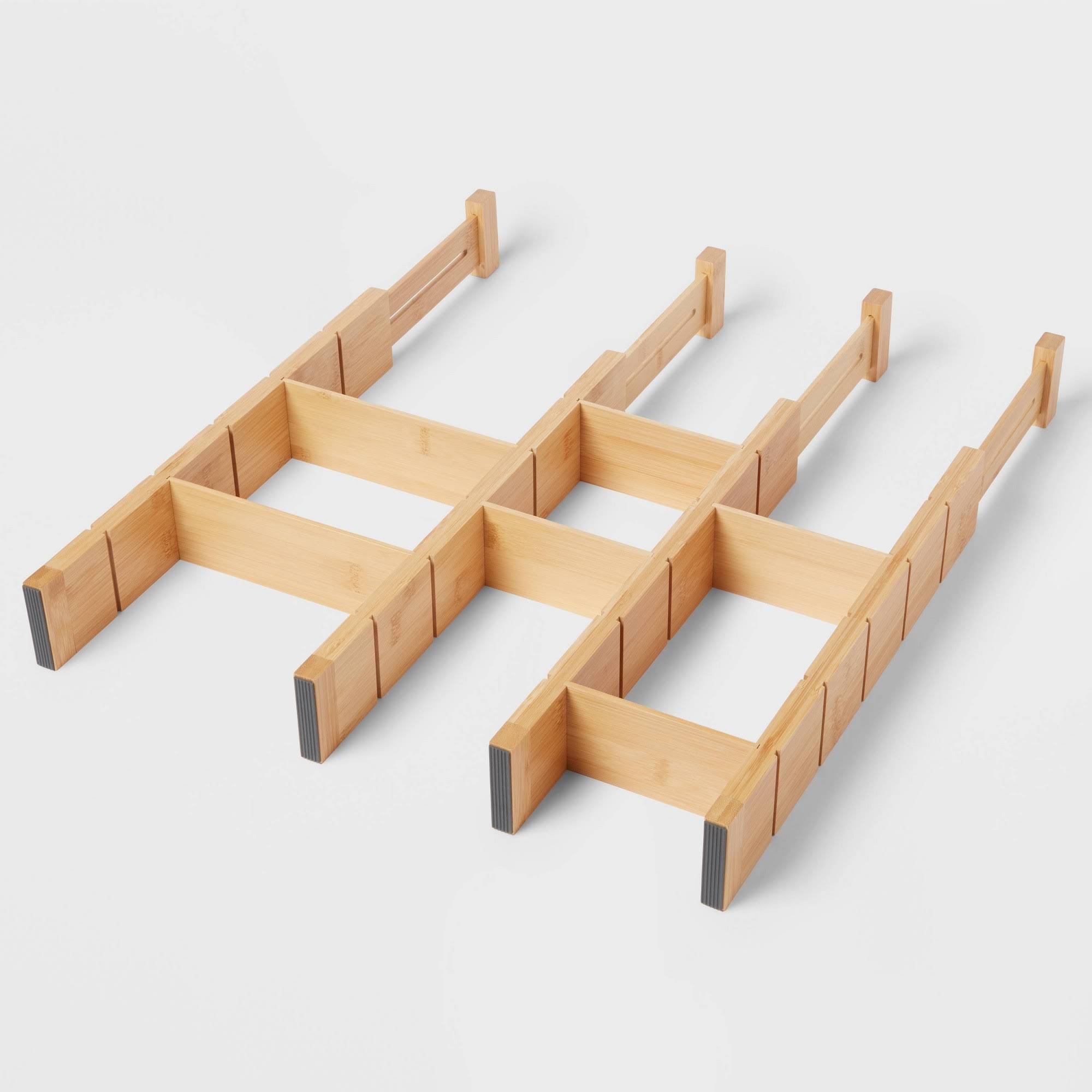 4pk Bamboo Expandable Drawer Dividers Yellow - Brightroom