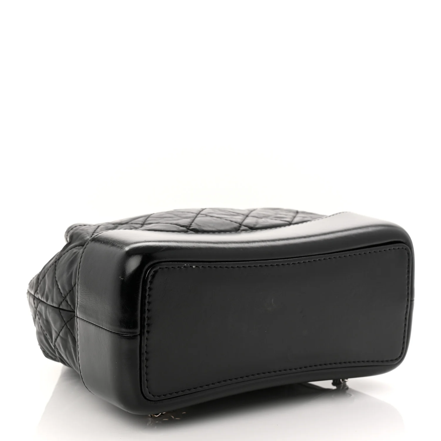 Aged Calfskin Quilted Small Gabrielle Backpack Black