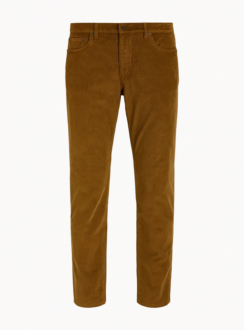 Pantalon homme velours côtelé en coton Marron Noisette