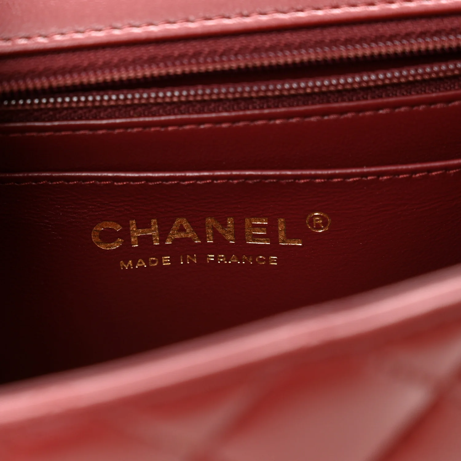 Lambskin Quilted Mini Top Handle Rectangular Flap Burgundy