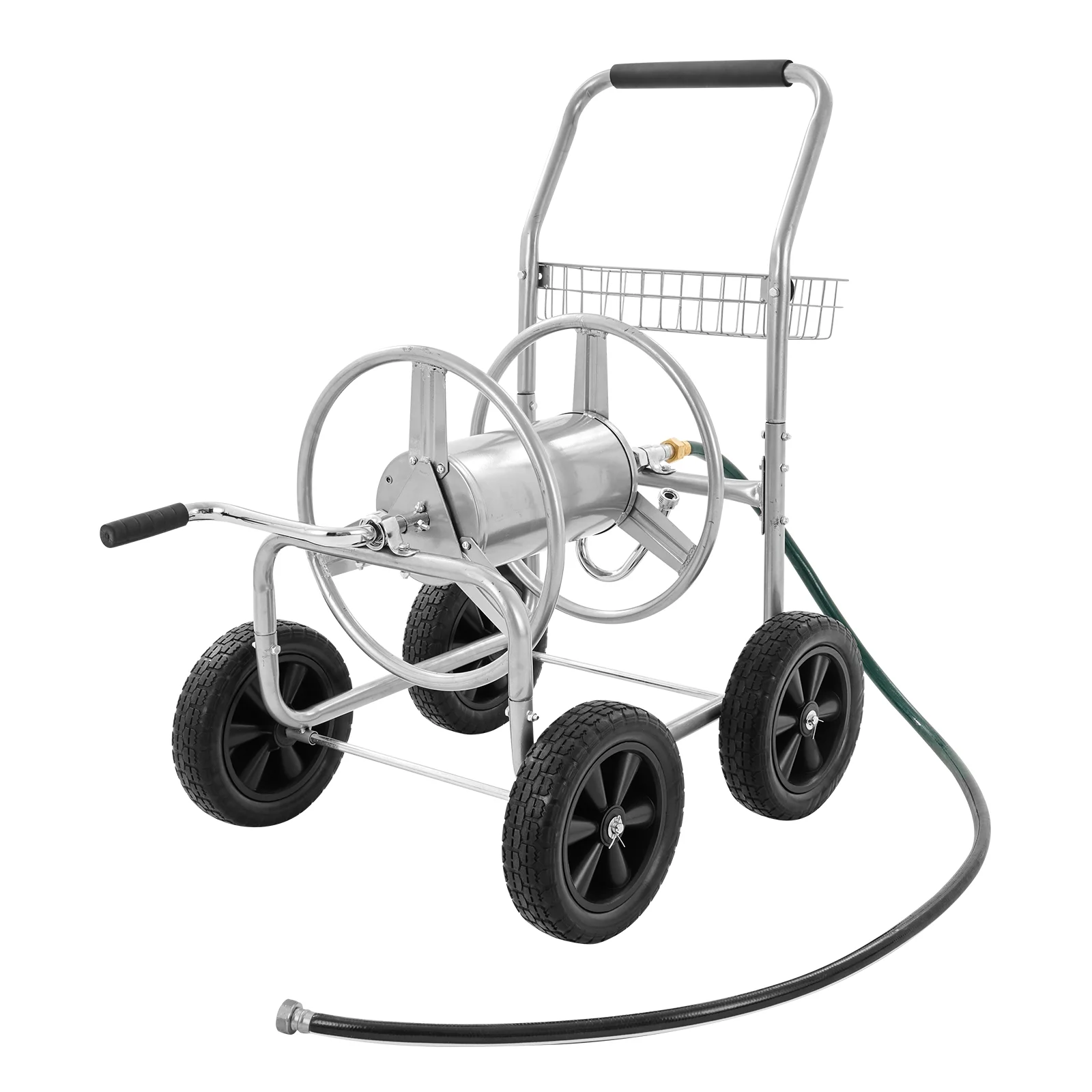 Hose Reel Cart with Wheels, Metal hose reel Holds 300 Feet of 5/8" Hose Capacity Heavy Duty Outdoor Water Planting Truck for Yard, Garden - Image 6