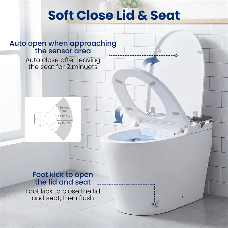Eletriclife Smart Toilet with Built-in Bidet, ADA Height One Piece Electric Toilet w/ 1000g MaP Flush