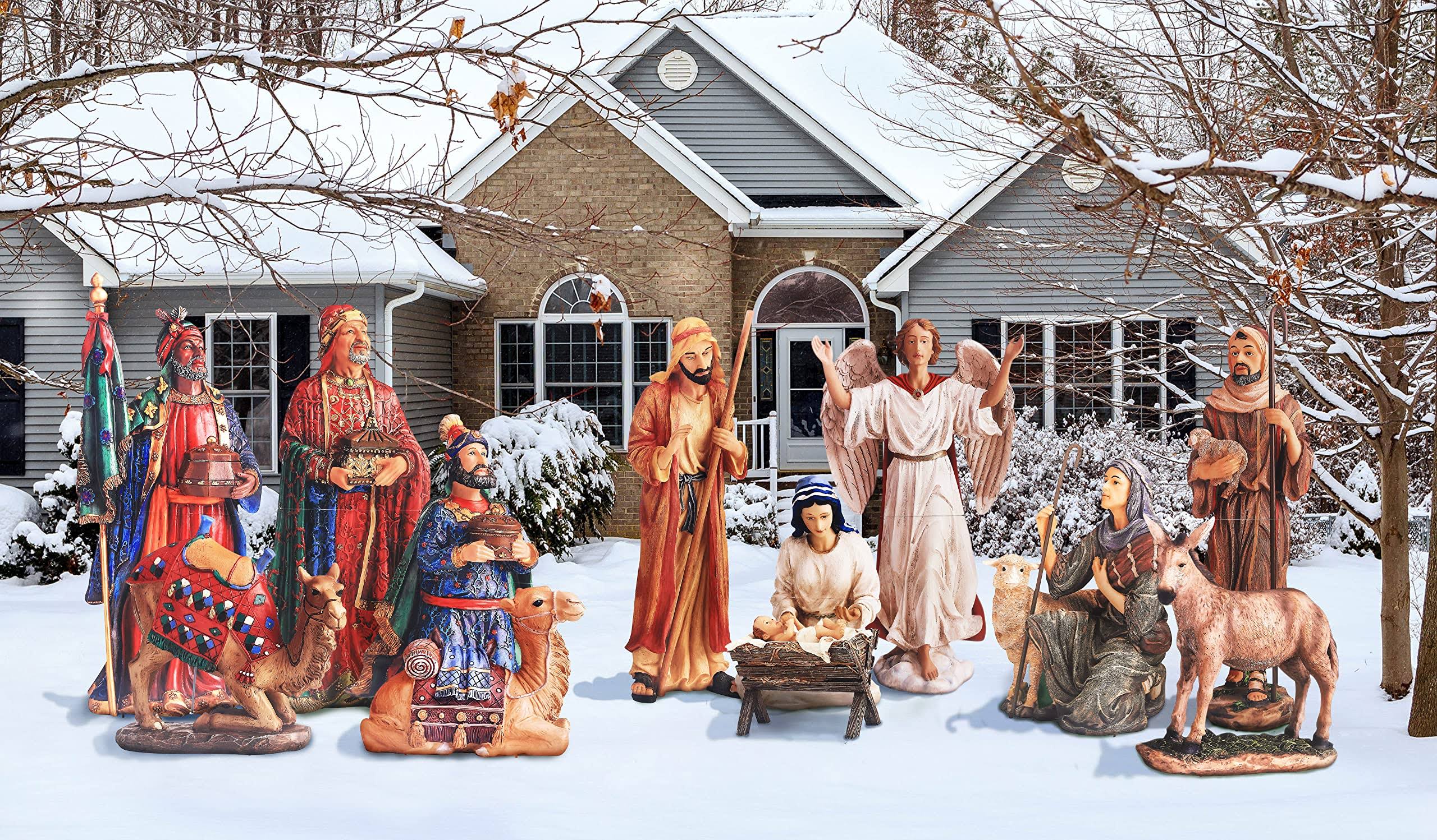 The Real Life Nativity 12 Piece Outdoor Set | Three King Gifts