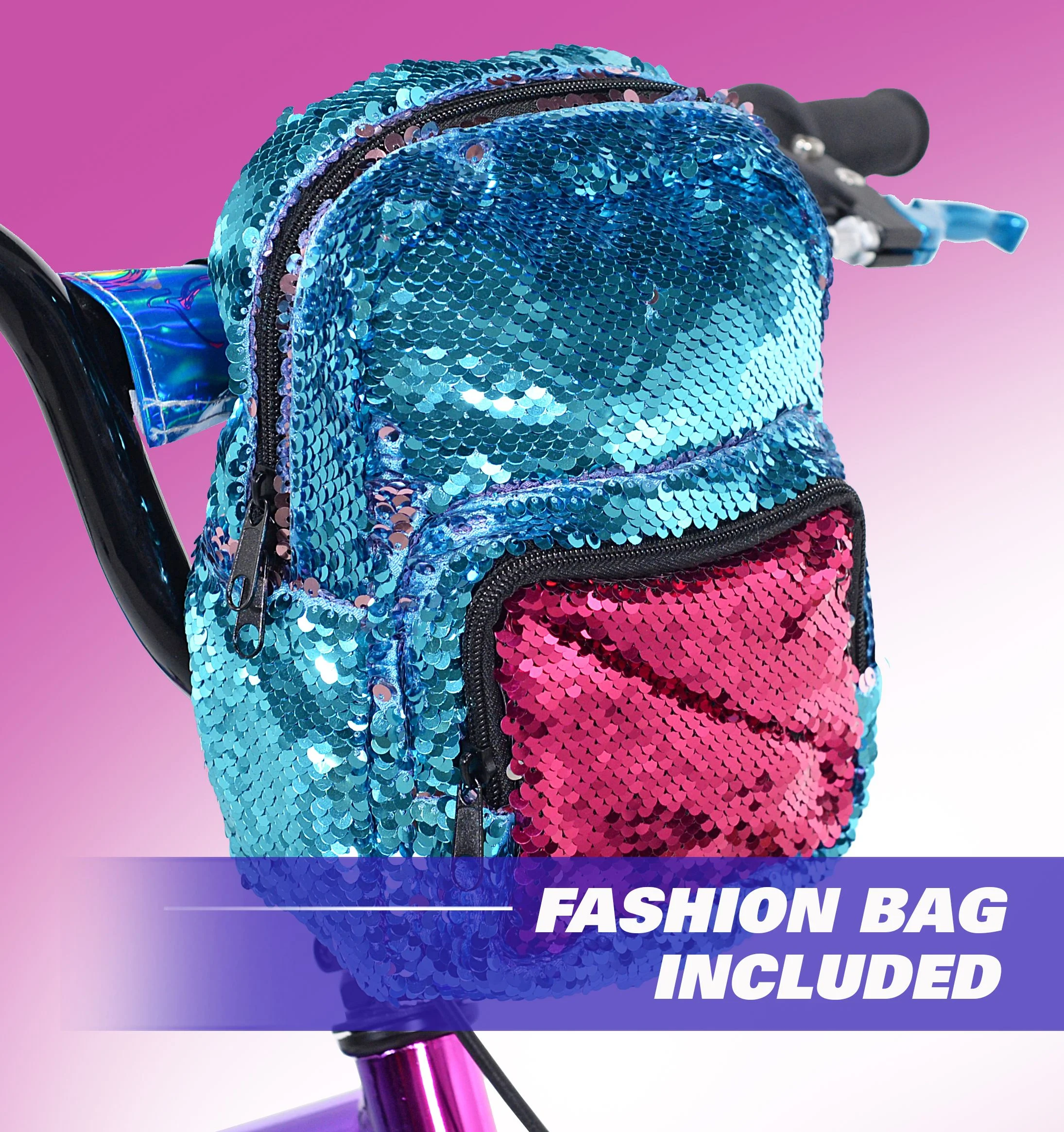 18" Illusion Girl's Child Bike, Blue/Purple Image 5