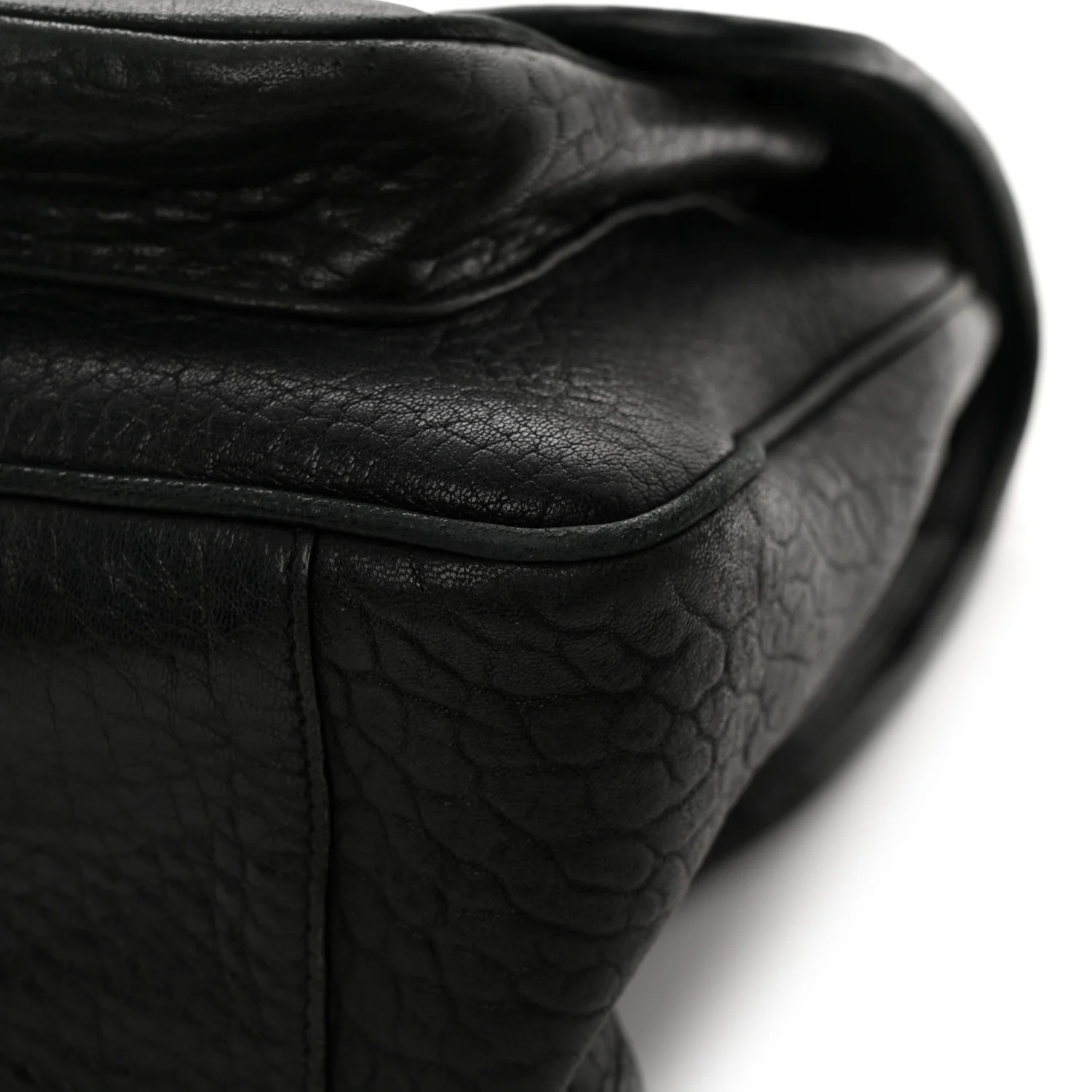 Grained Lambskin Monogram Large Niki Chain Satchel Black
