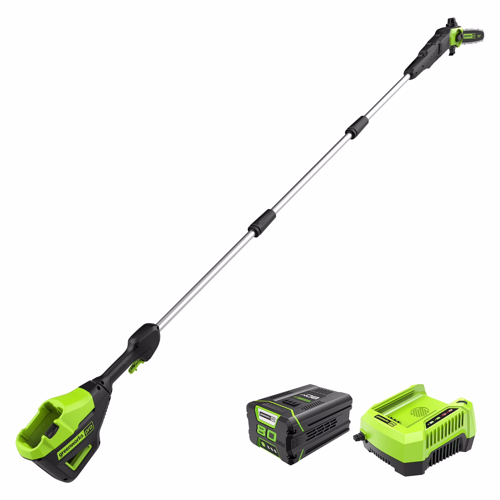 80V 10" Cordless Battery Pole Saw with 2.0Ah Battery Rapid Charger