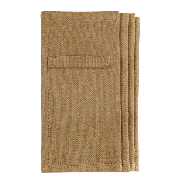Serviett i bomull 20x20 cm 4 stk khaki