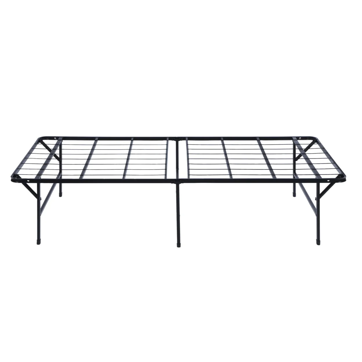 Adel Full Size Low Profile Bed, Foldable Metal Frame, Black