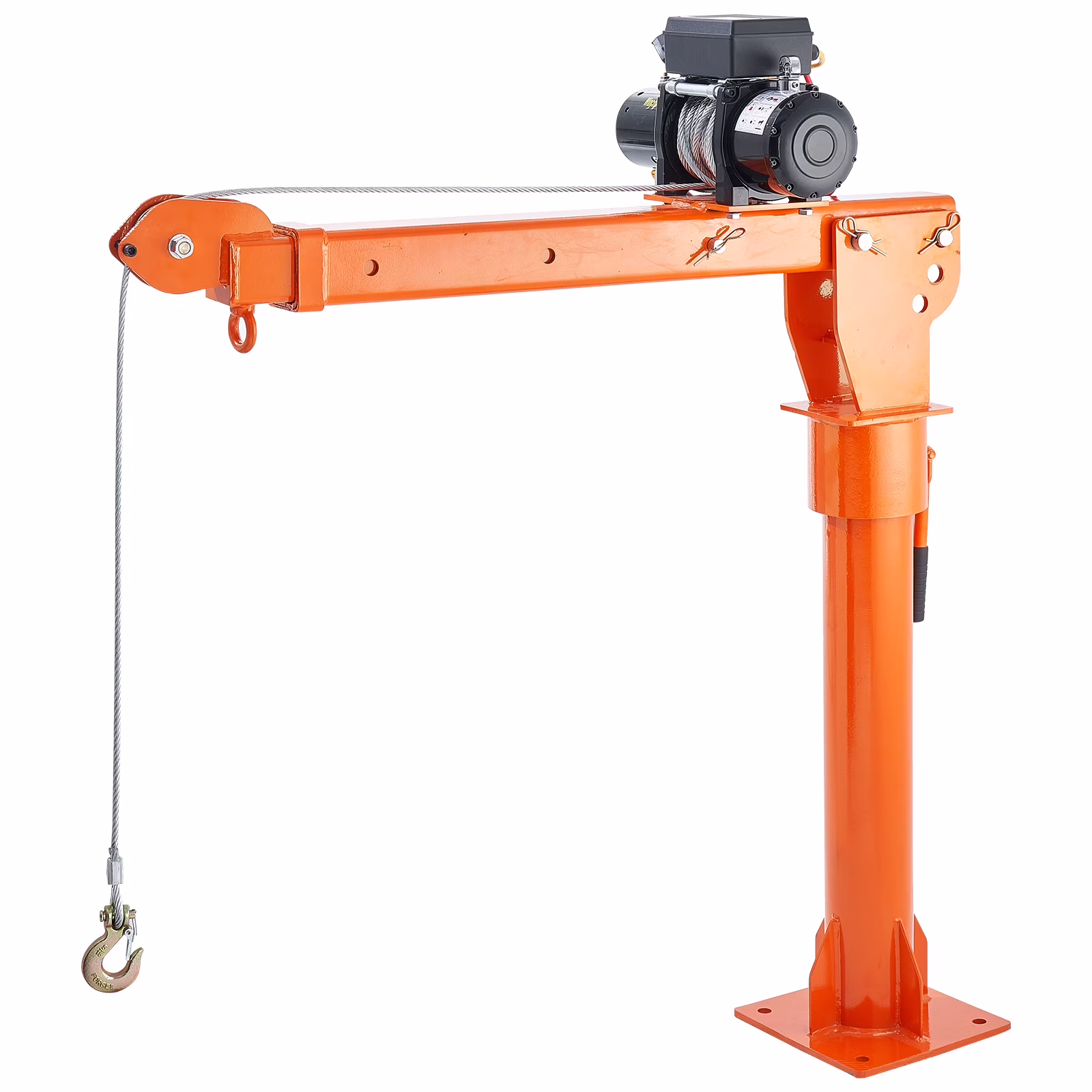 KFFKFF Power-Operated Truck Crane, 2200 lbs, Collapsible Truck-Bed Mounted Crane with 6000 lbs Electric Winch, Steel-Made Truck Jib Crane Hoist with 360�� Rotation