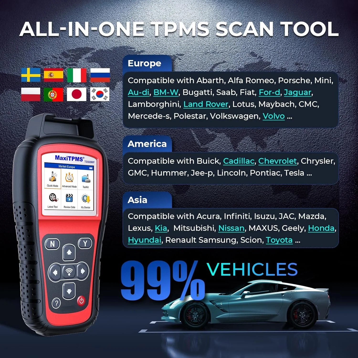 TS508WF TPMS Tool, 2025 Enhanced Wi-Fi Ver. of TS508 TS501 PRO TS408S TS601, MX-Sensor TPMS Progamming Tool, TPMS Diagnosis/Reset TPMS Relearn Tool, Read/Clear TPMS DTCs - Image 7
