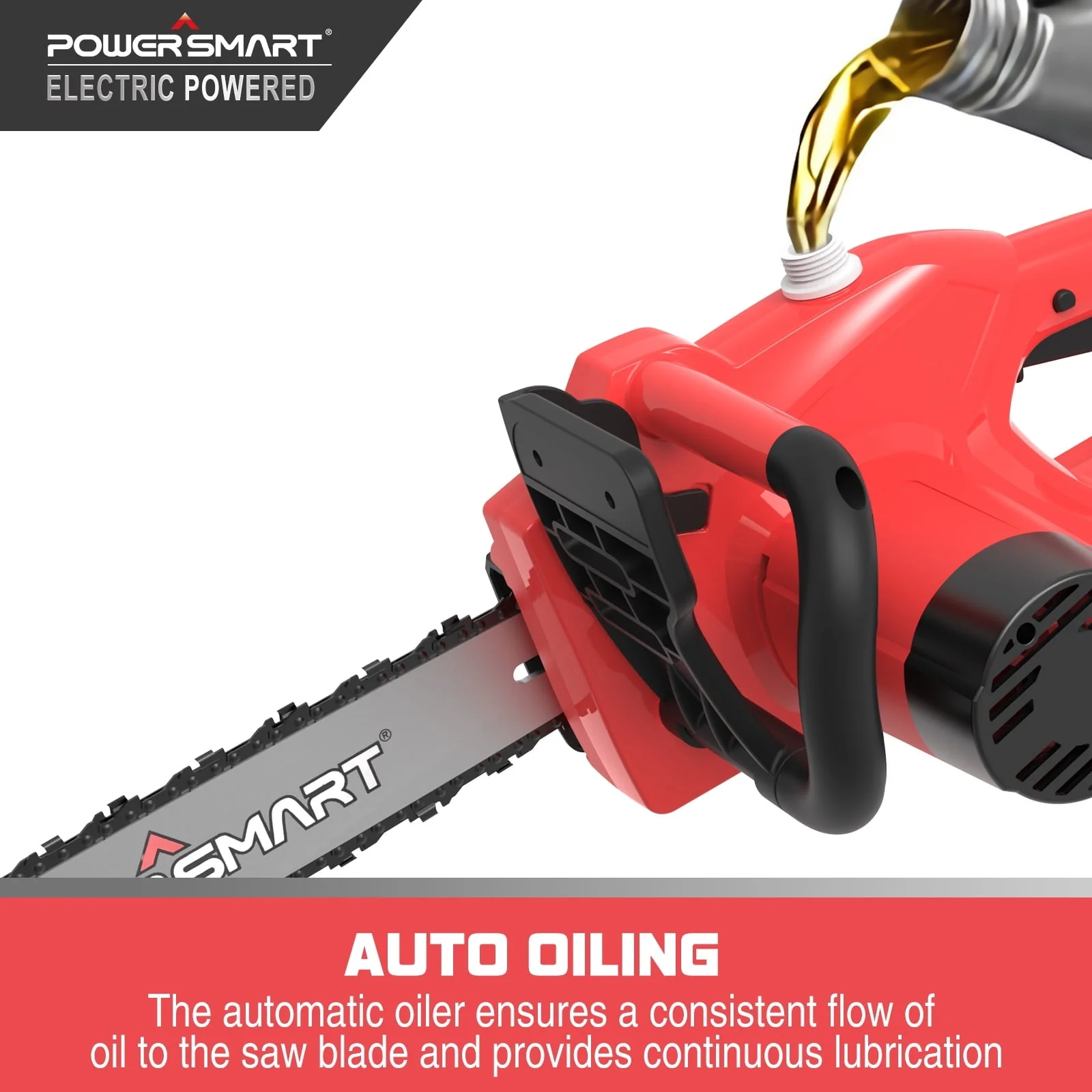 PowerSmart PS8218 18 inch Pruning Corded Electric Chainsaw, 120V 15Amp Power Chainsaw for Wood Cutting(15Amp) Image 5