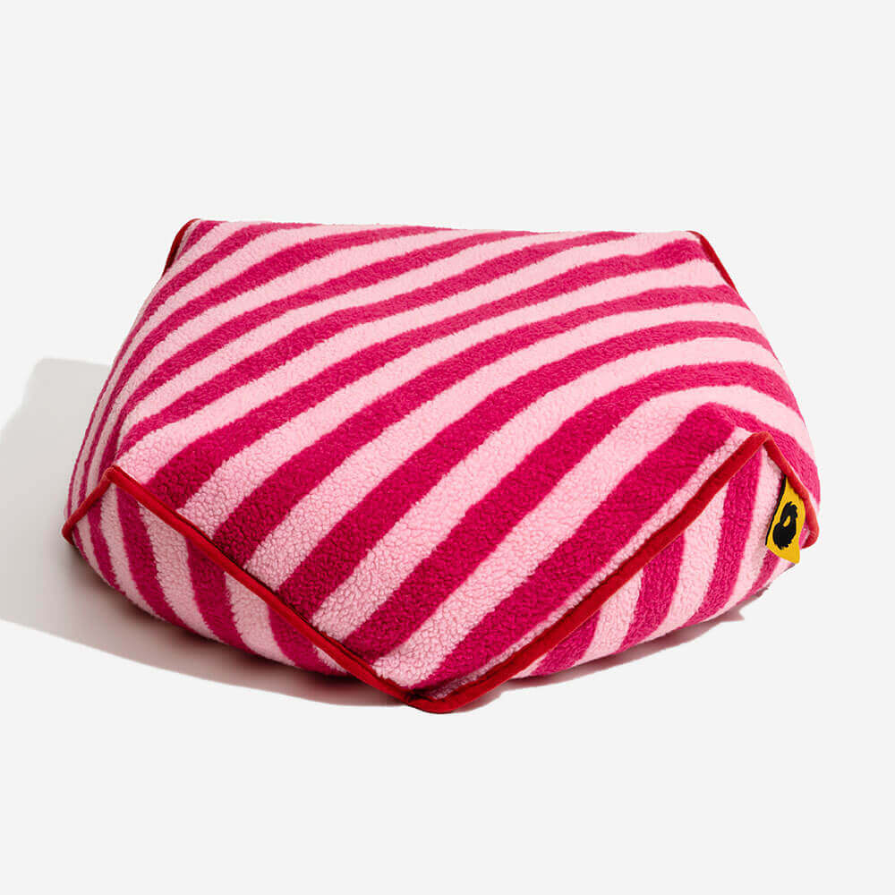 Trendy Striped Pattern Polygonal  Calming Bean Bag Dog Bed