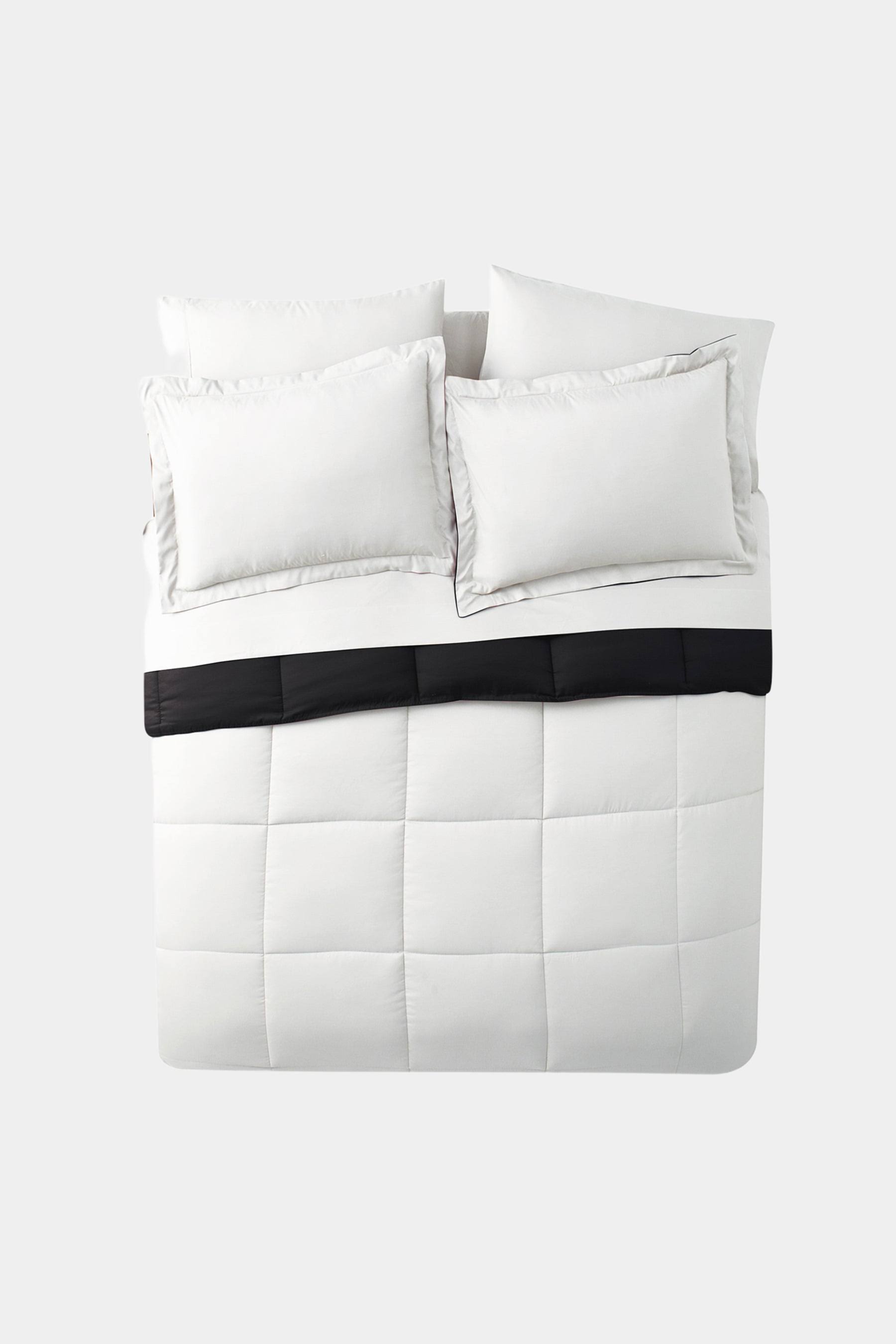 Vcny Home Lincoln Down Alternative Bed-in-a-Bag Comforter Set Twin XL - Black