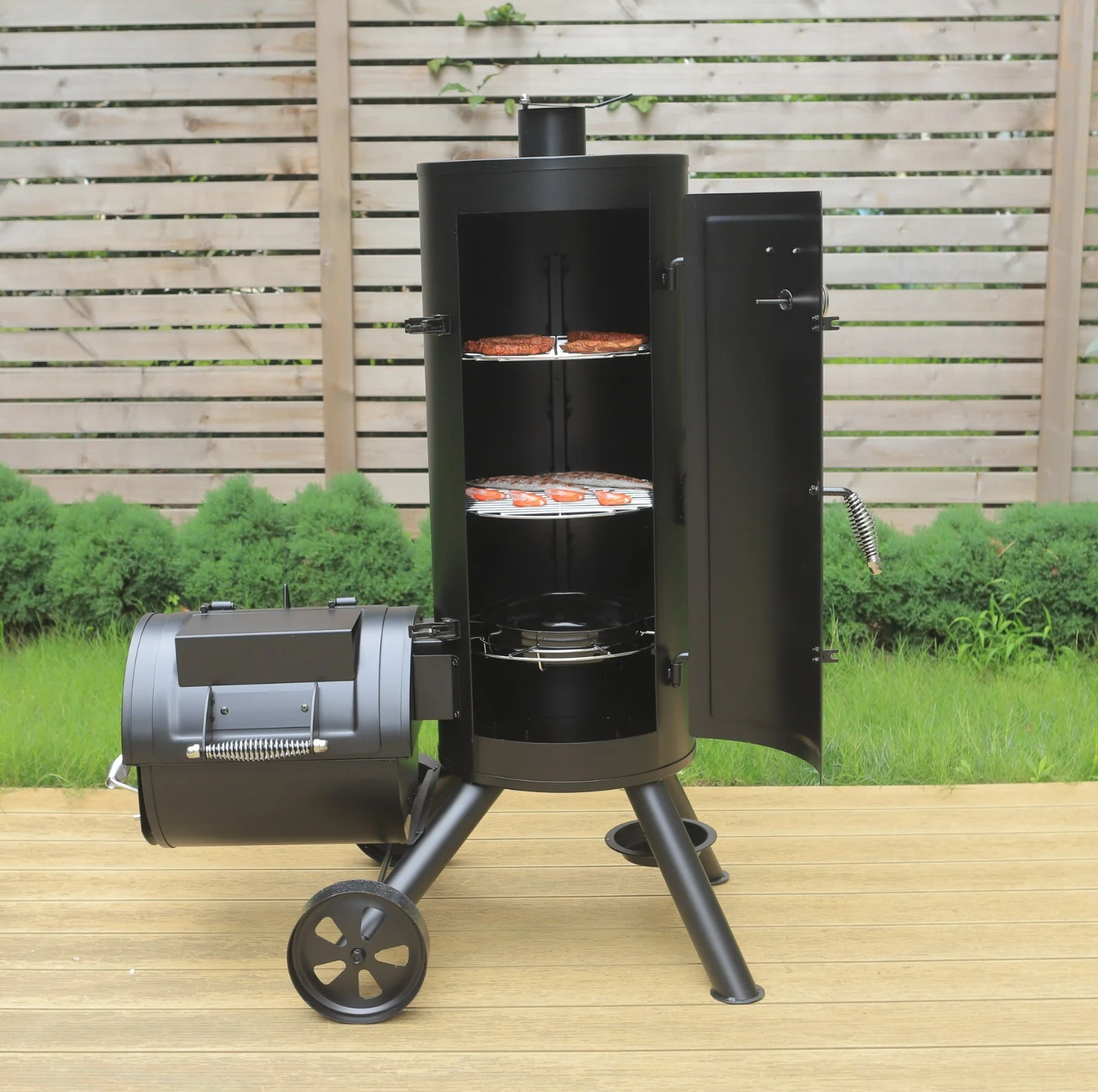 Vertical Offset Charcoal Smoker Grill Extra Large Outdoor BBQ Gill Heavy-Duty - Image 3