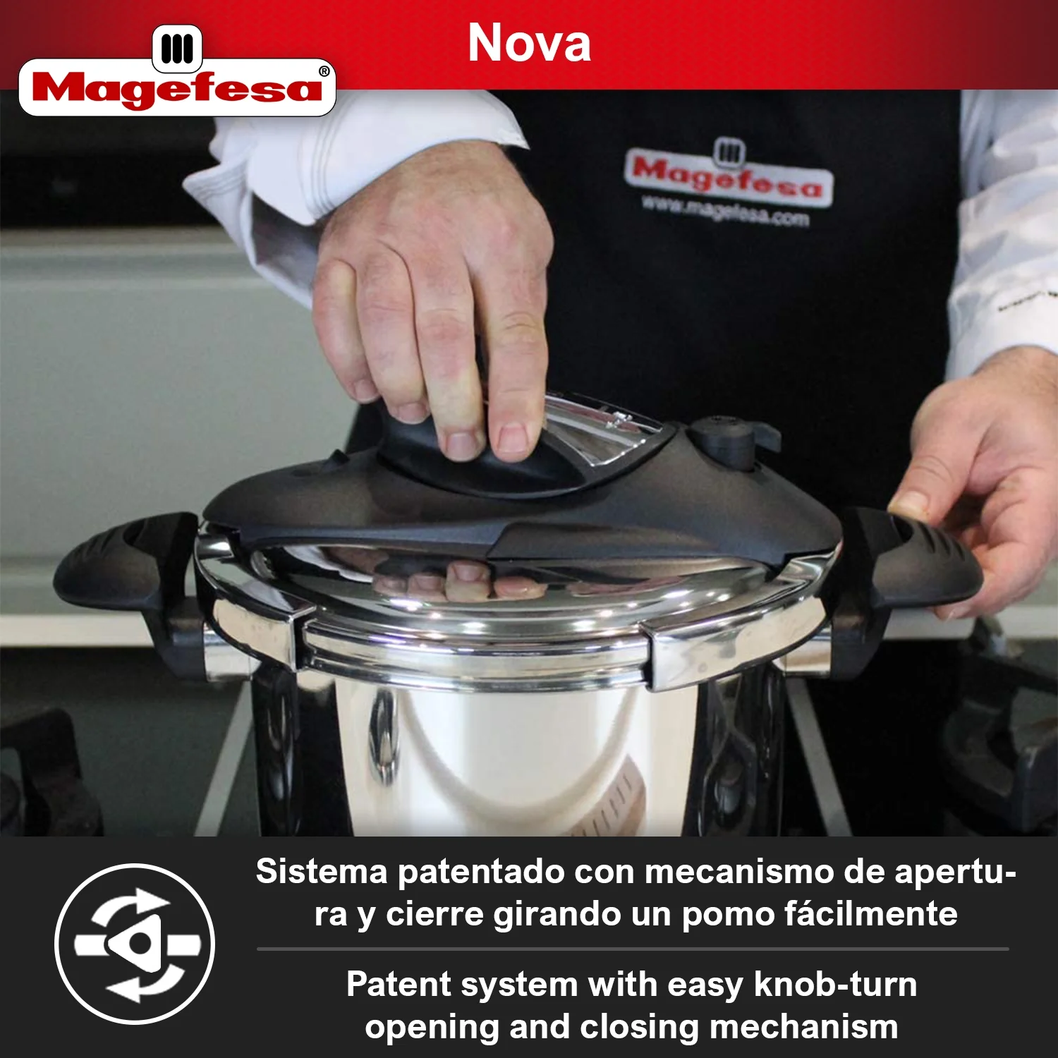 Nova 4.2 Qt Stovetop Pressure Cooker �?Fast Cooking, Easy Locking, 18/10 Stainless Steel, Induction Compatible, 5 Safety Features, 11.6 PSI(4.2 qt) - Image 6