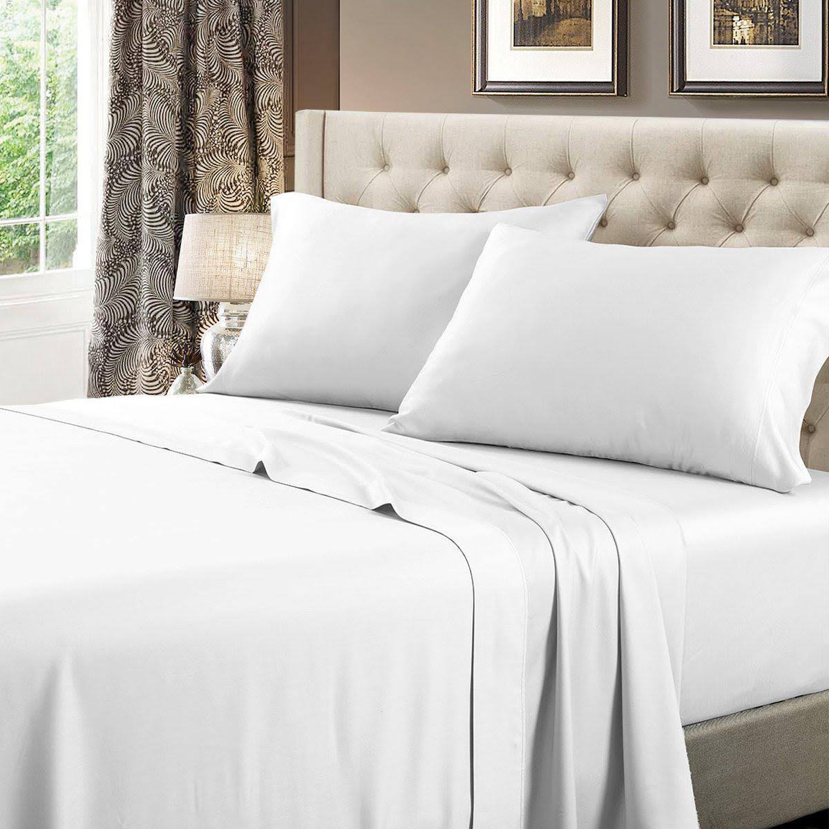 Split King Sheets Adjustable Bed Solid 600 Thread Count White
