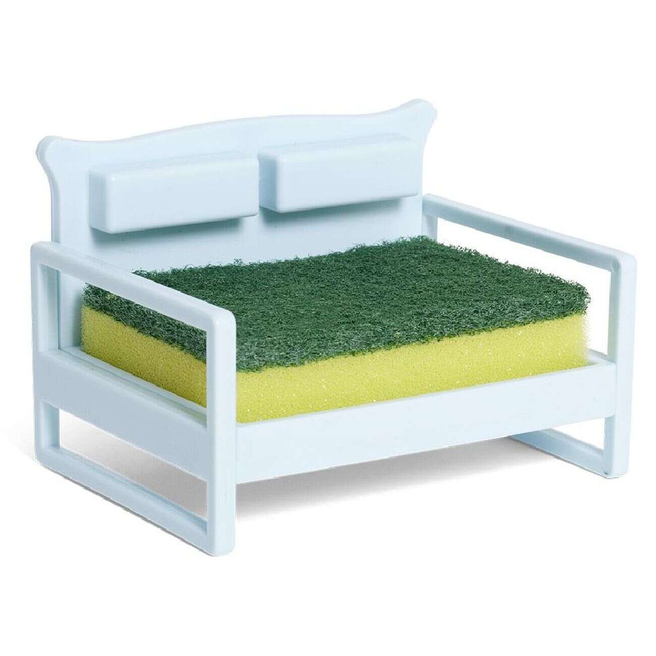 Porte éponge forme canapé bleu ou marron