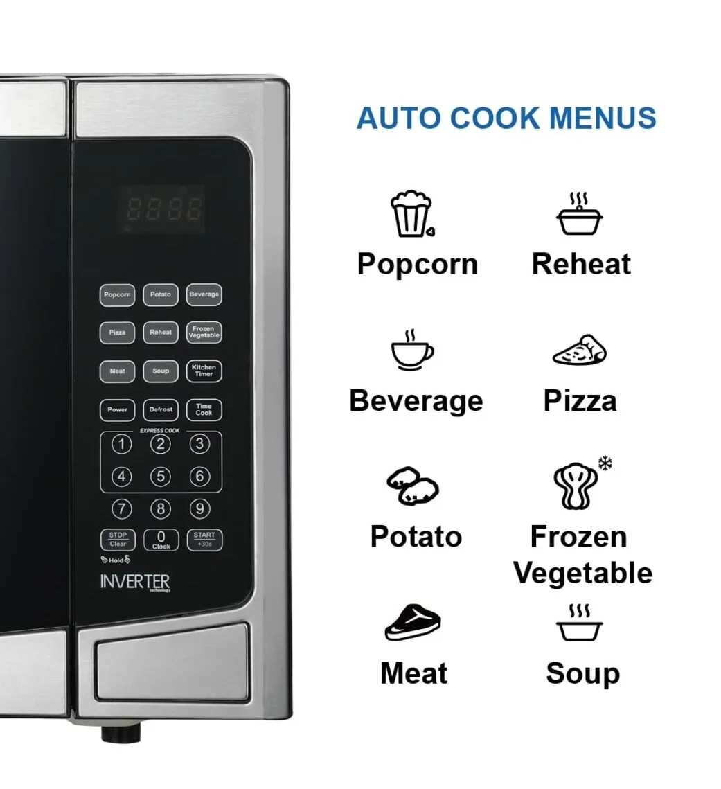 Emerson 1.2 cu ft, 1000W Stainless Steel Countertop Microwave Oven with Inverter Technology, Touch Control, MWI1212SS
