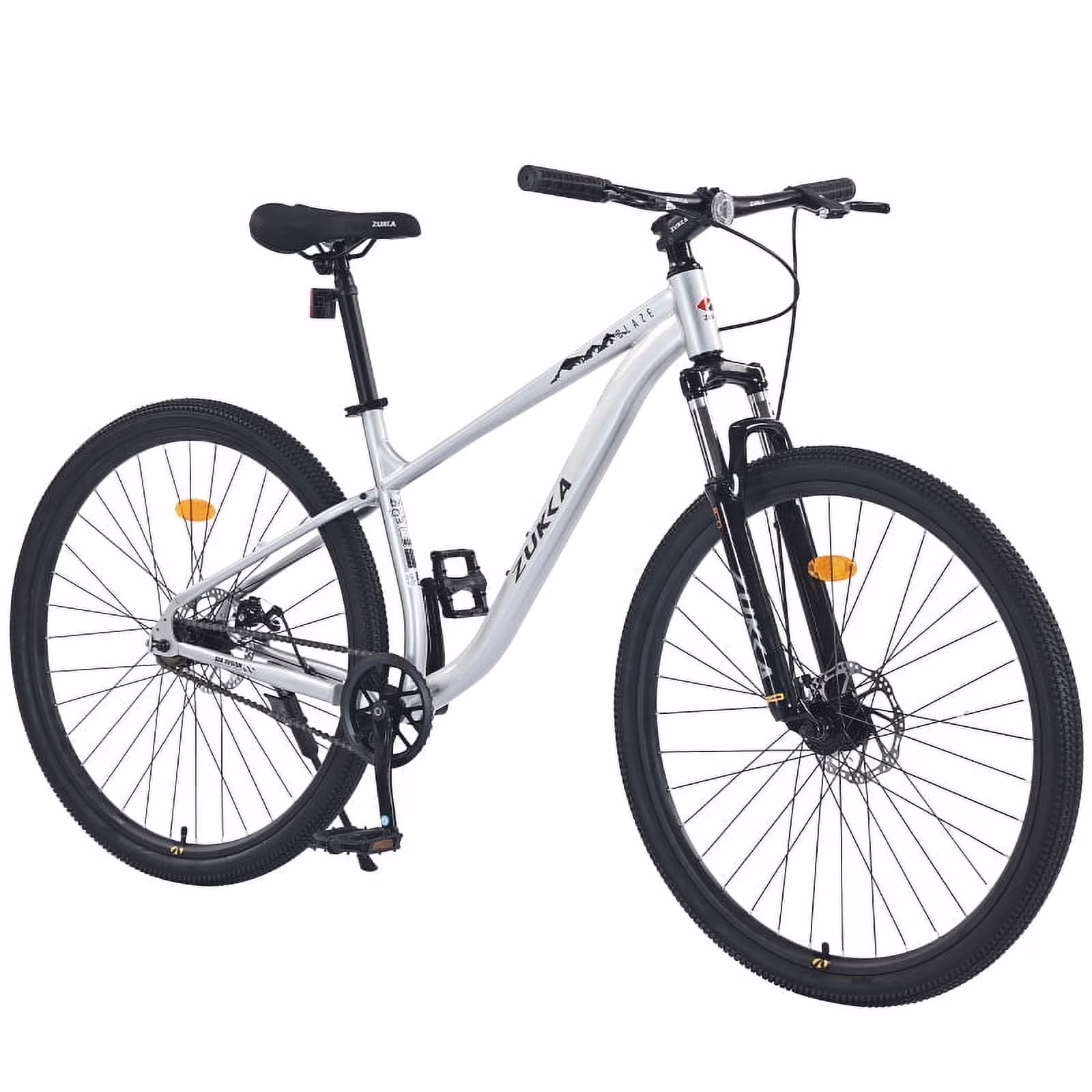 29 Single-Speed Mountain Bike: Steel Frame, Front Suspension, Dual Disc Brakes (For All Ages)